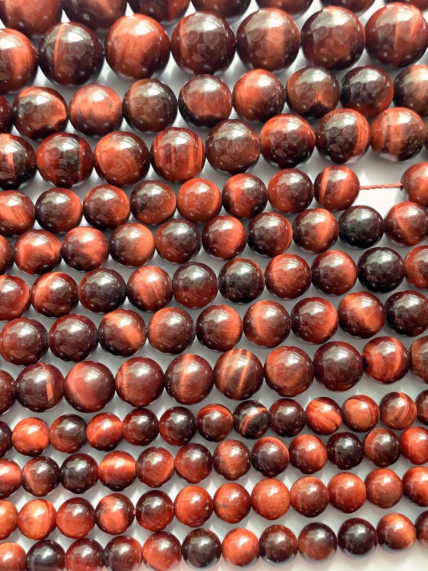 No Dyed AAA Natural Red Tiger's Eye Smooth Round Beads Gemstone, 15.5" Strand 2mm 4mm 6mm 8mm 10mm 12mm 14mm 16mm 18mm 20mm