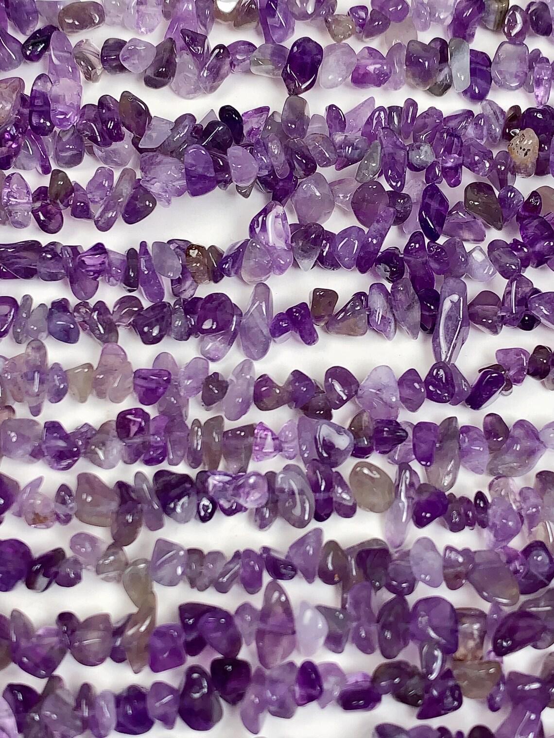 Nugget Chip Beads: Natural Amethyst, Citrine Gemstone Crystal Strand