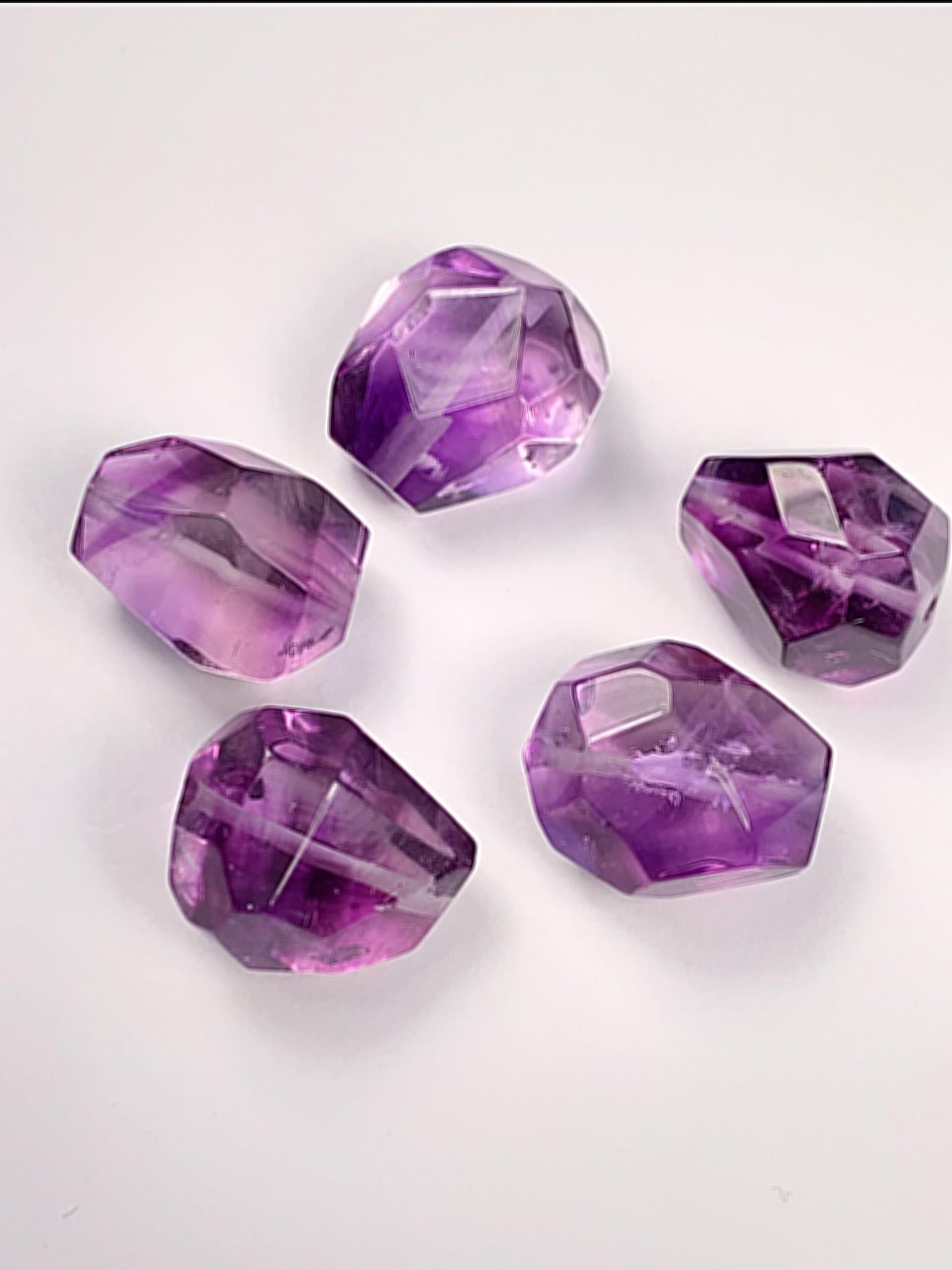 About 16mm Natural Purple Amethyst Free-form cut  beads Loose Gems Gemstone