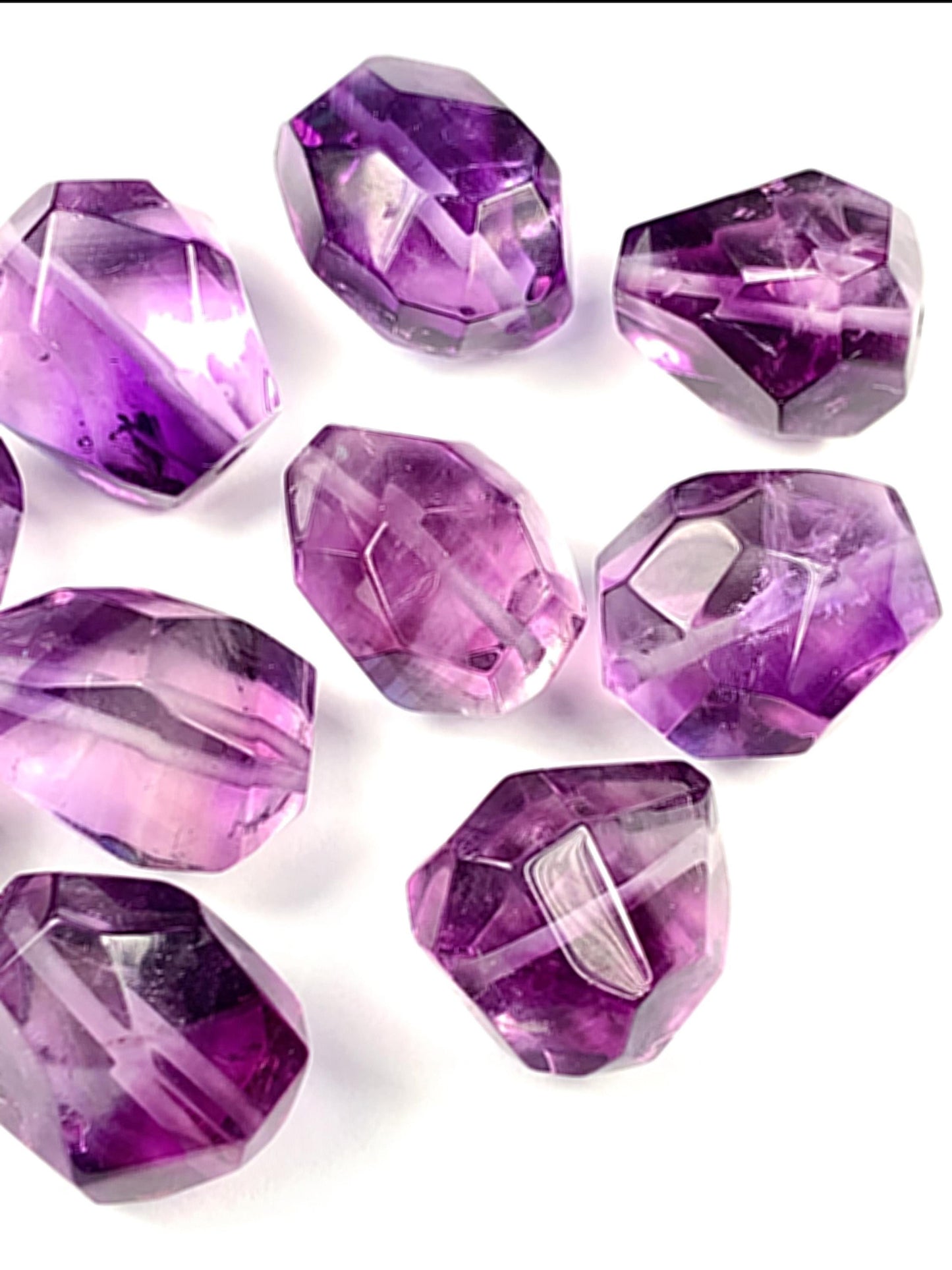 About 16mm Natural Purple Amethyst Free-form cut  beads Loose Gems Gemstone