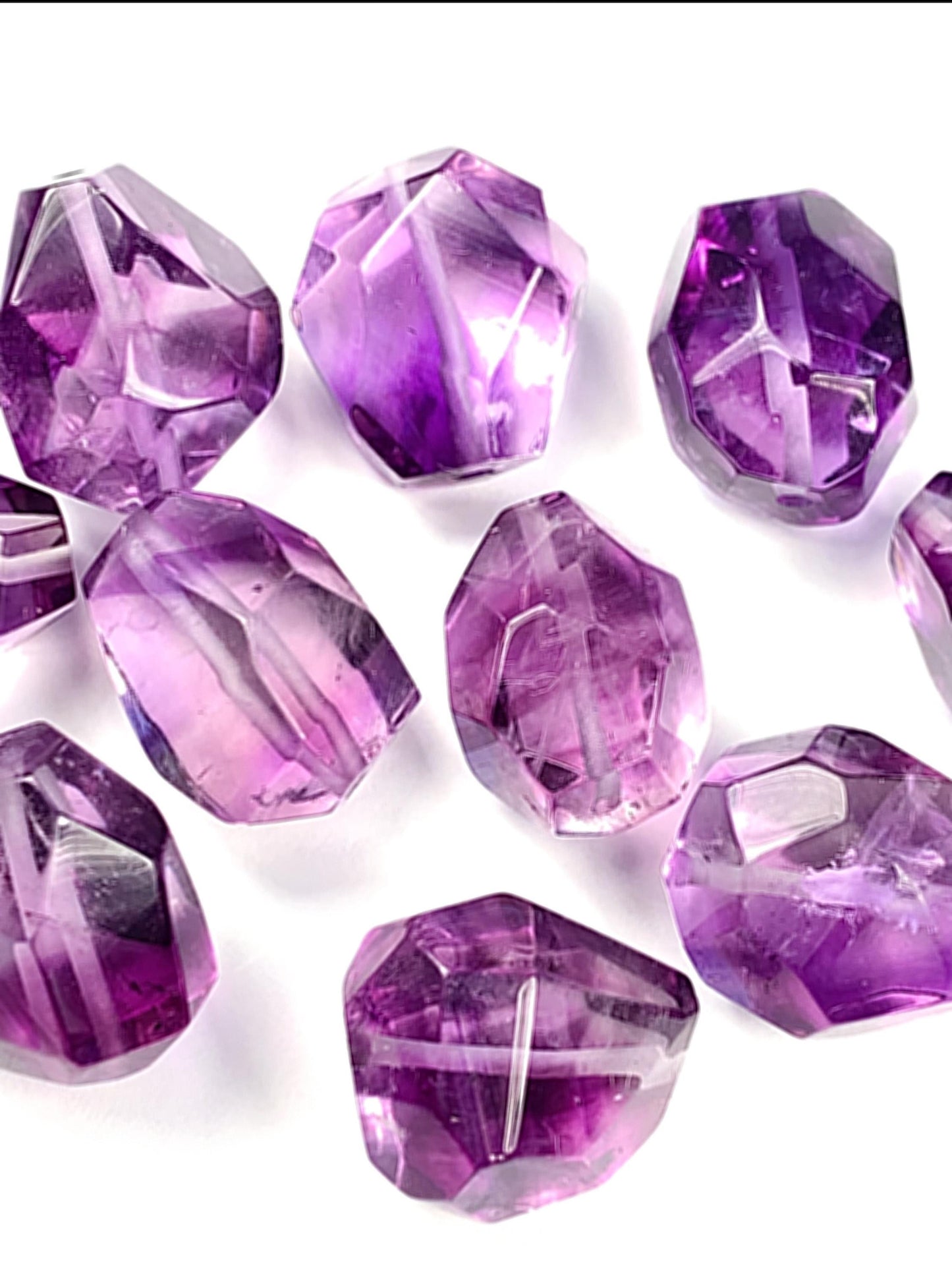 About 16mm Natural Purple Amethyst Free-form cut  beads Loose Gems Gemstone
