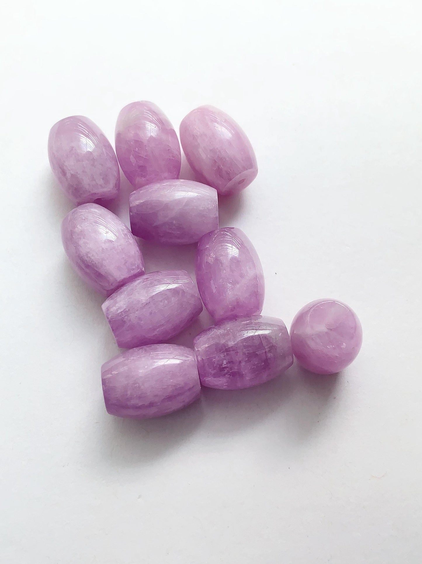16mm Natural Purple Kunzite Barrel Shape cut  beads Loose Gems Gemstone