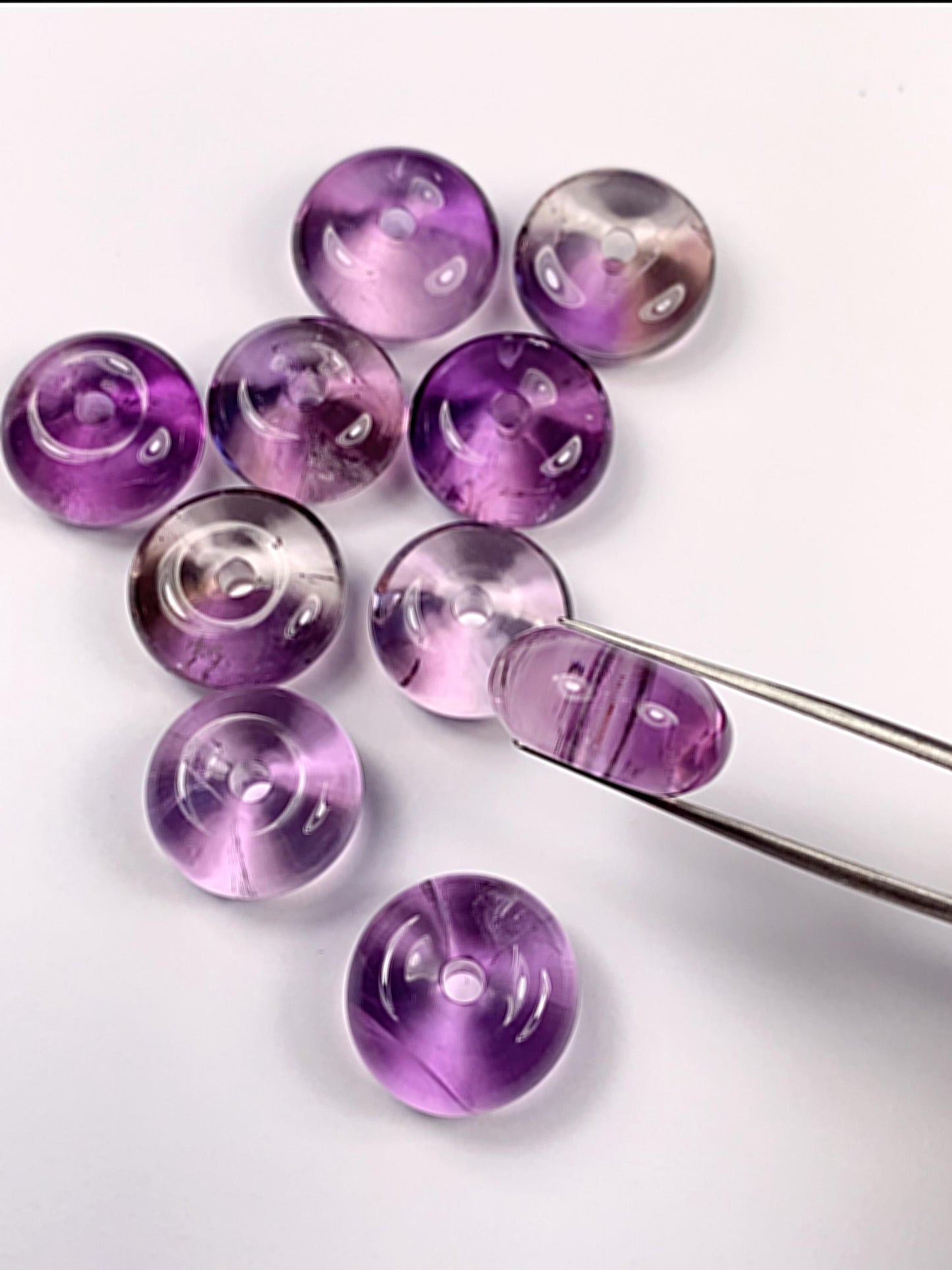 15mm Natural Purple Amethyst Smooth round  cut  beads Loose Gems Gemstone