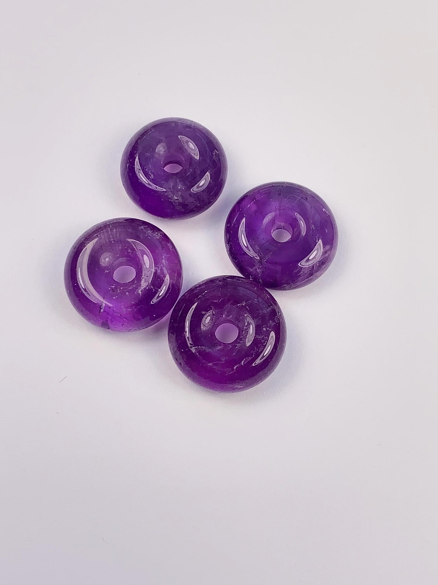 14mm Natural Purple Amethyst Smooth round  cut  beads Loose Gems Gemstone