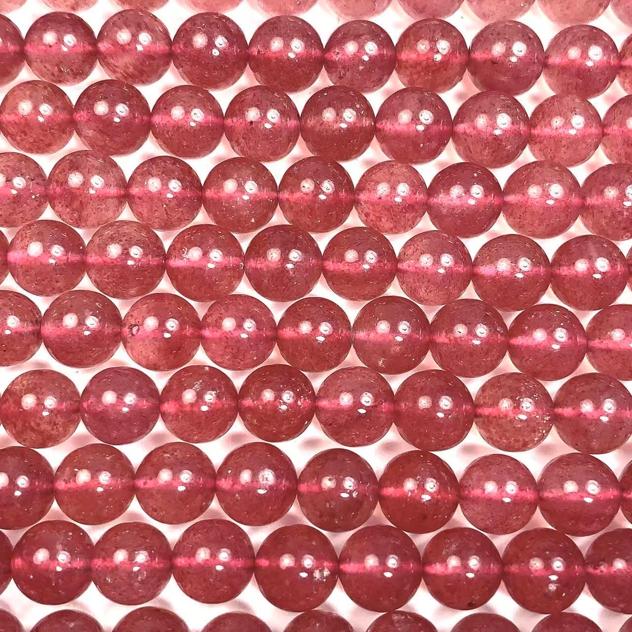 AAA Red Strawberry Quartz Beads: Natural Gemstone Strand (4mm 6mm 8mm)