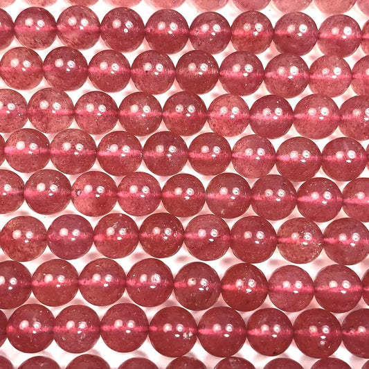 AAA Red Strawberry Quartz Beads: Natural Gemstone Strand (4mm 6mm 8mm)