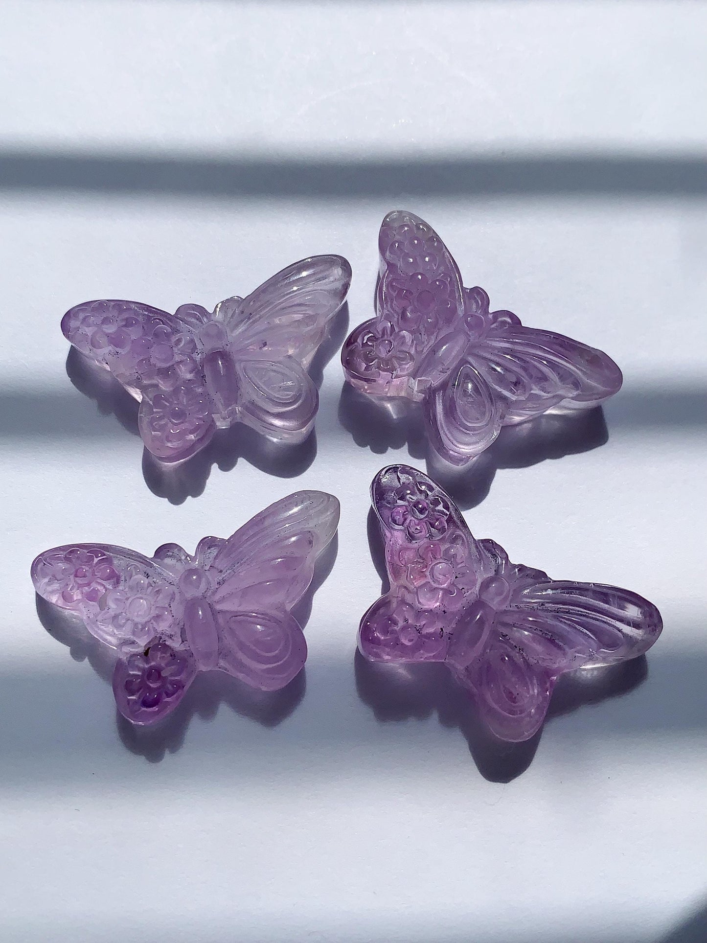 33mm Natural Purple Amethyst butterfly cut  beads Loose Gems Gemstone