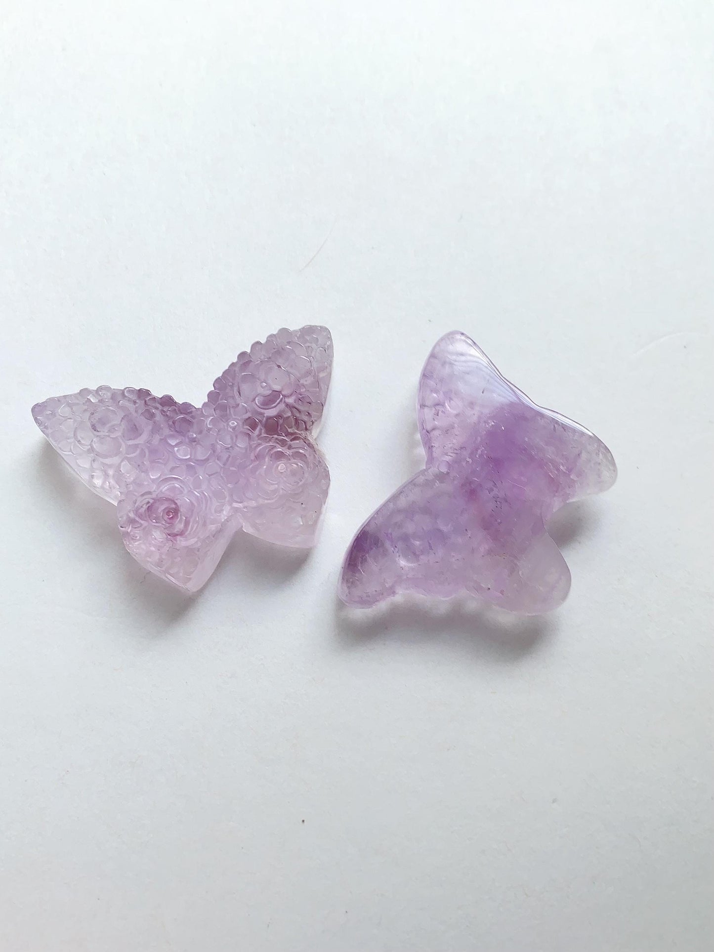 40mm Natural Purple Amethyst butterfly cut  beads Loose Gems Gemstone