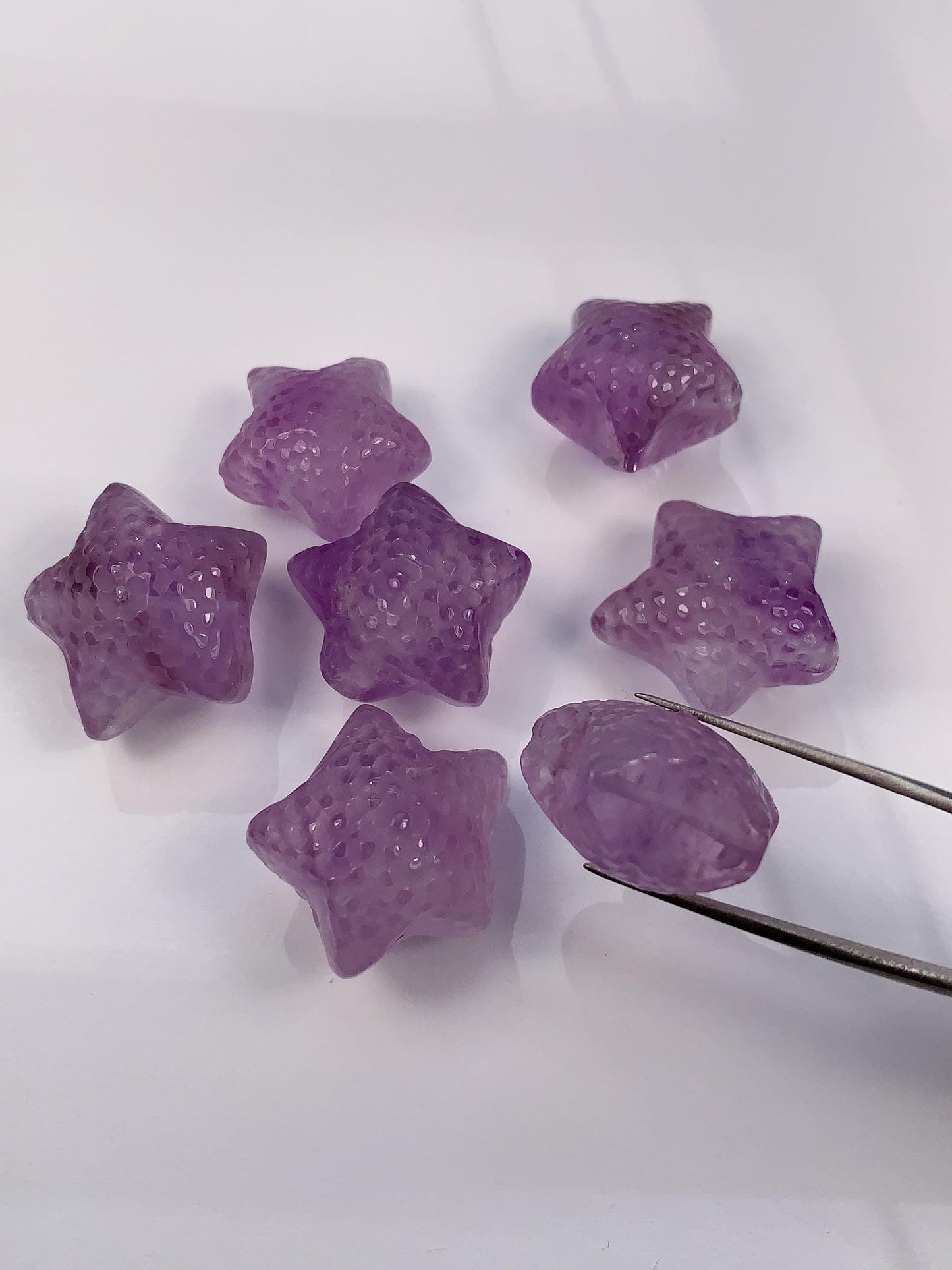 15mm Natural Purple Amethy ststarfish  cut  beads Loose Gems Gemstone