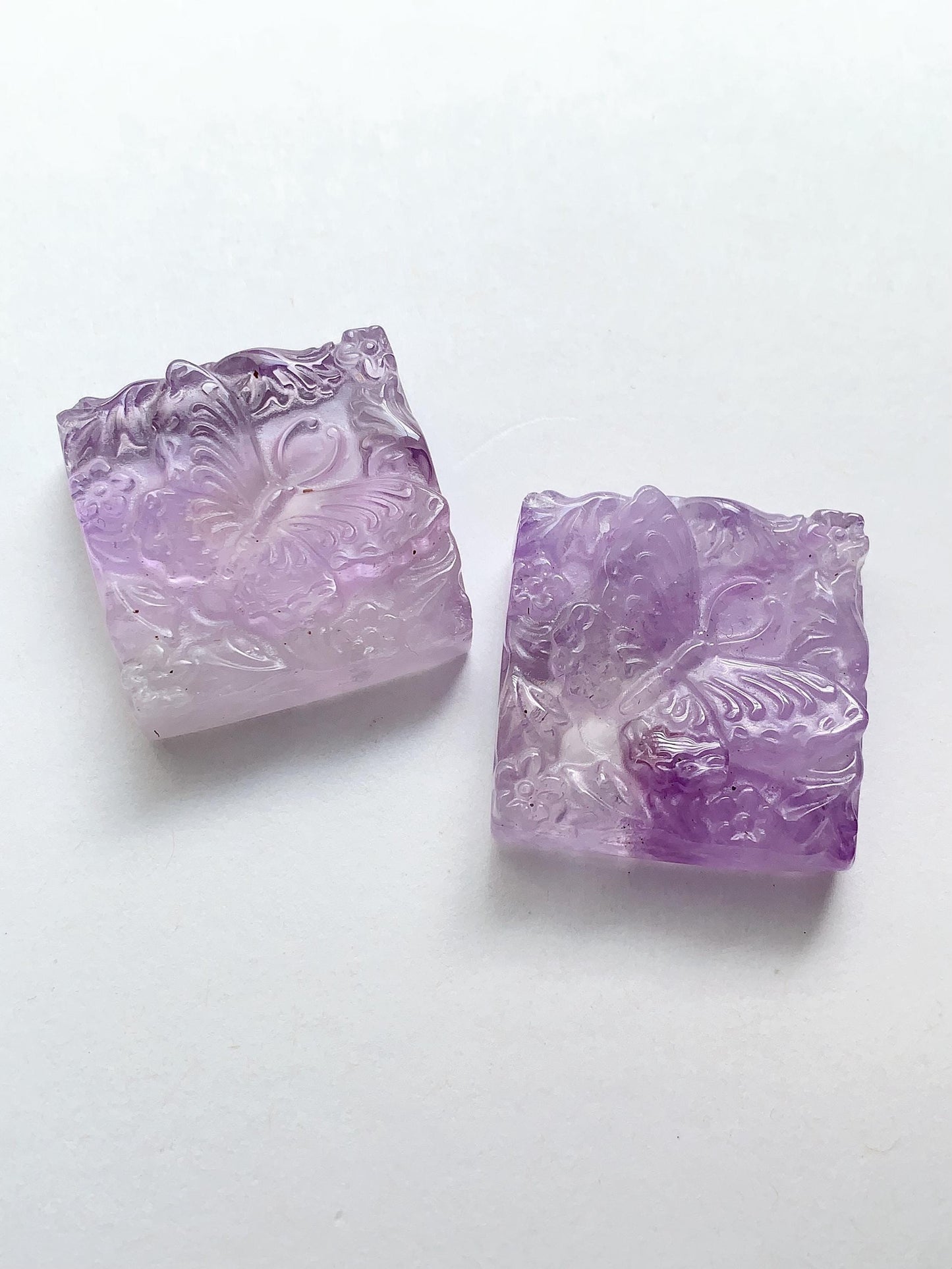 30mm Natural Purple Amethyst butterfly cut  beads Loose Gems Gemstone