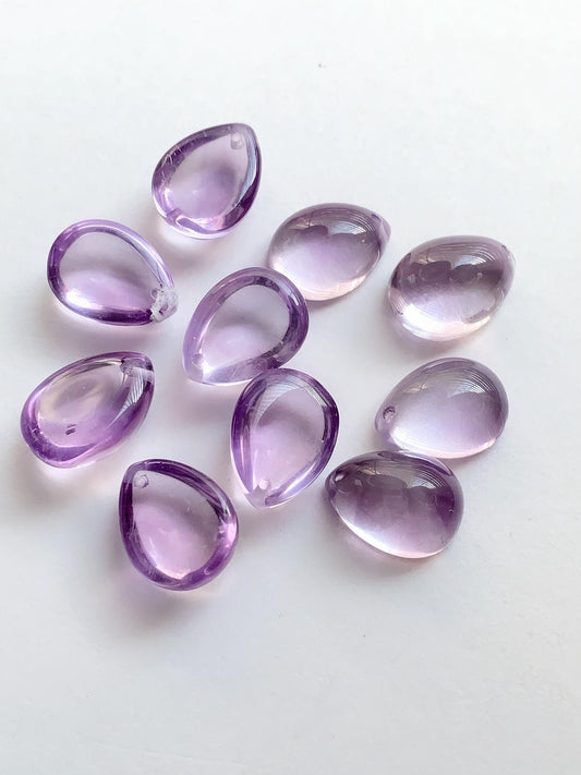 15mm Natural Purple Amethyst Smooth Drop  ut  beads Loose Gems Gemstone