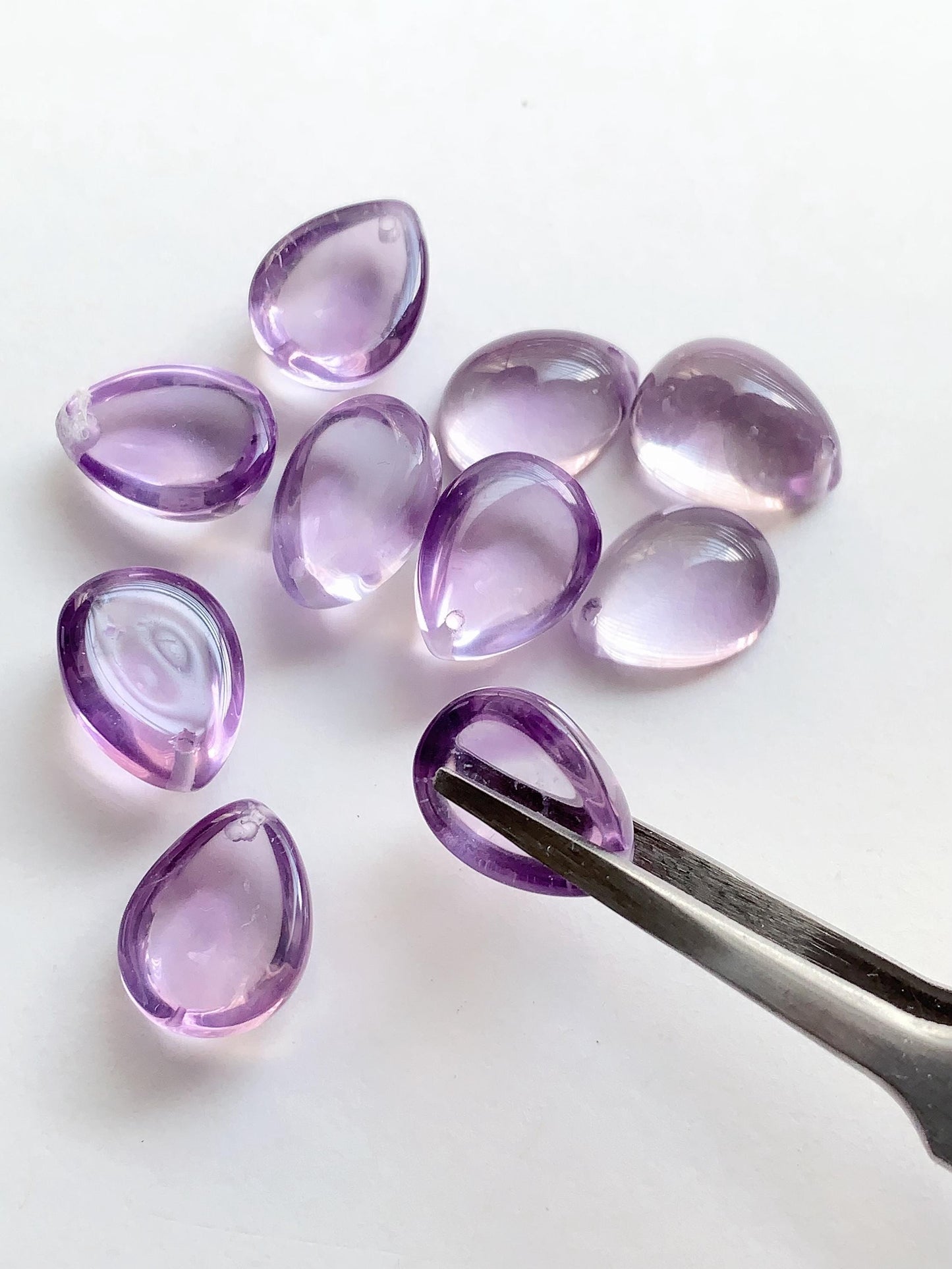 15mm Natural Purple Amethyst Smooth Drop  ut  beads Loose Gems Gemstone