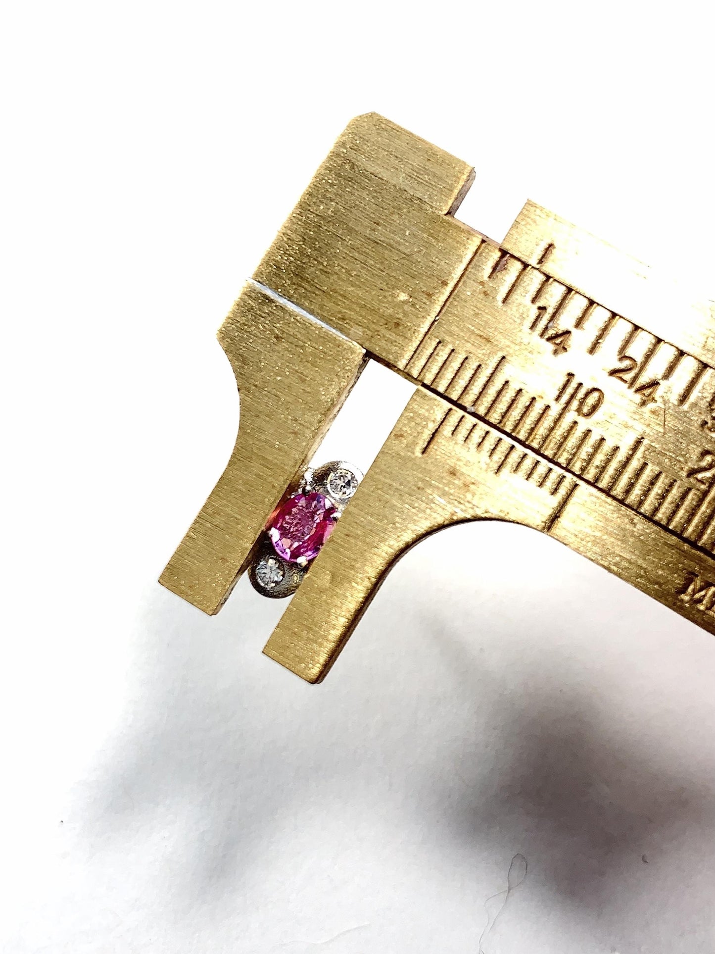Pink Sapphire Sterling Silver Earrings: 18k Gold Plated Studs