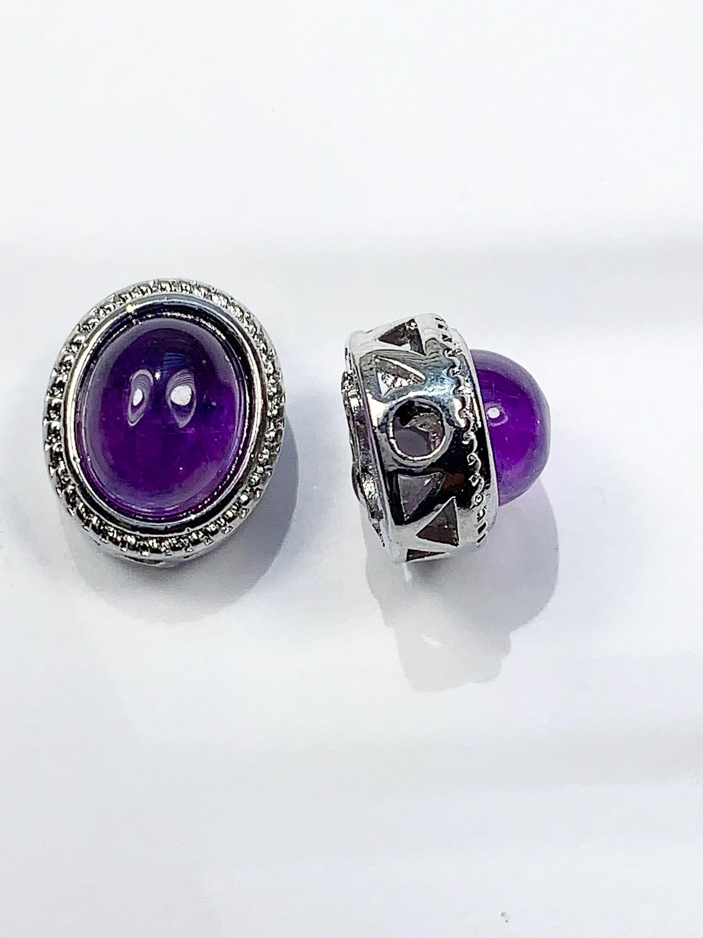14mm Genuine Natural  purple Amethyst DIY Beads Loose Gems Gemstone oval cut