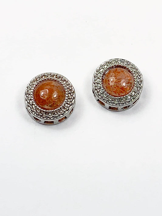 10mm Genuine Natural Orange Gold Golden Sunstone DIY Beads Loose Gems Gemstone round cut