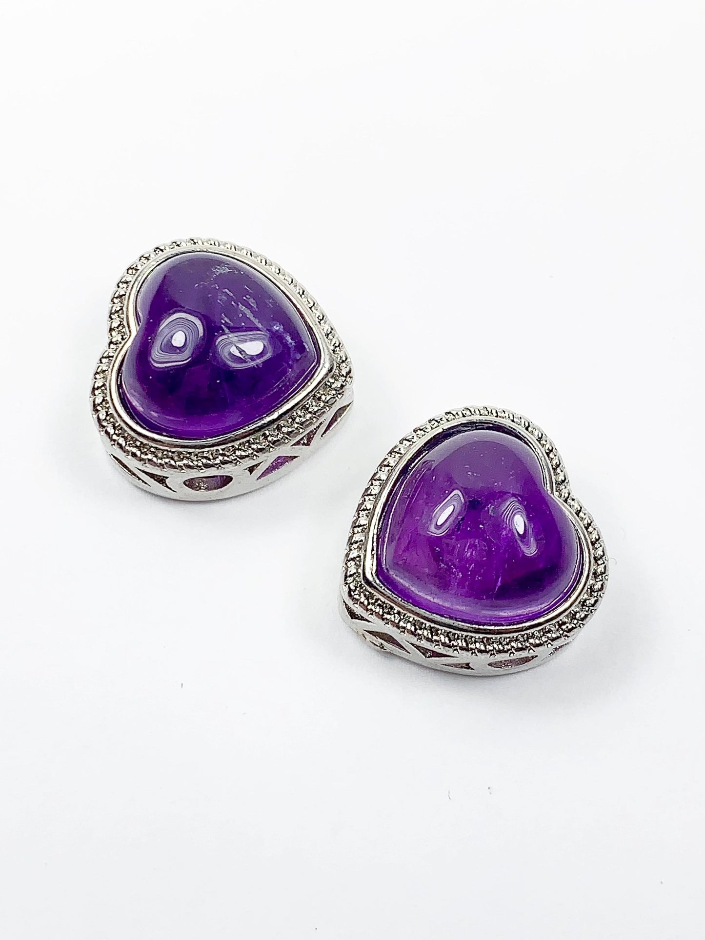 18mm Genuine Natural  purple Amethyst DIY Beads Loose Gems Gemstone heart cut