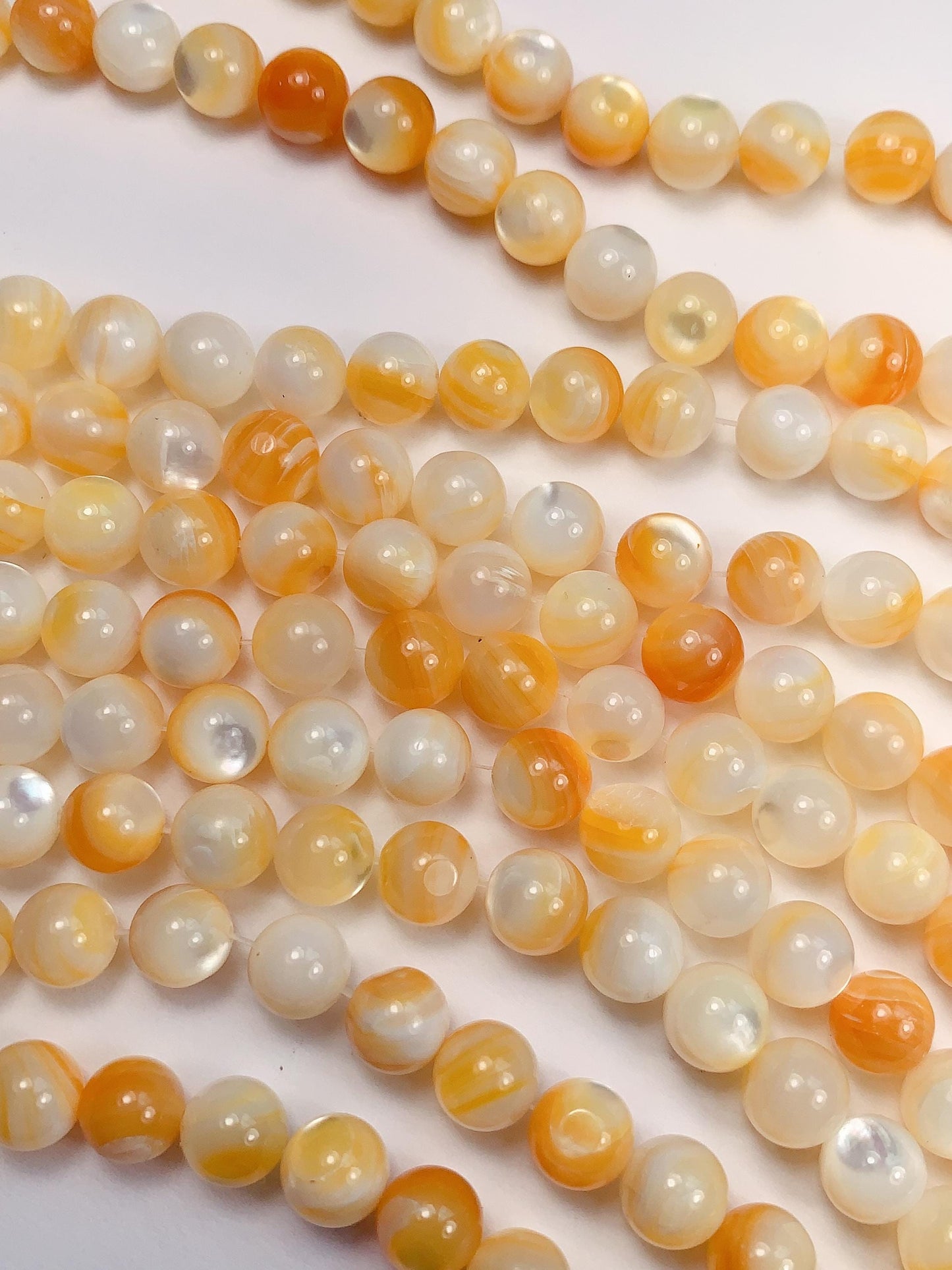 AAA Golden Yellow Mother of Pearl Shell Beads 15.5" Strand Gold Gemstone