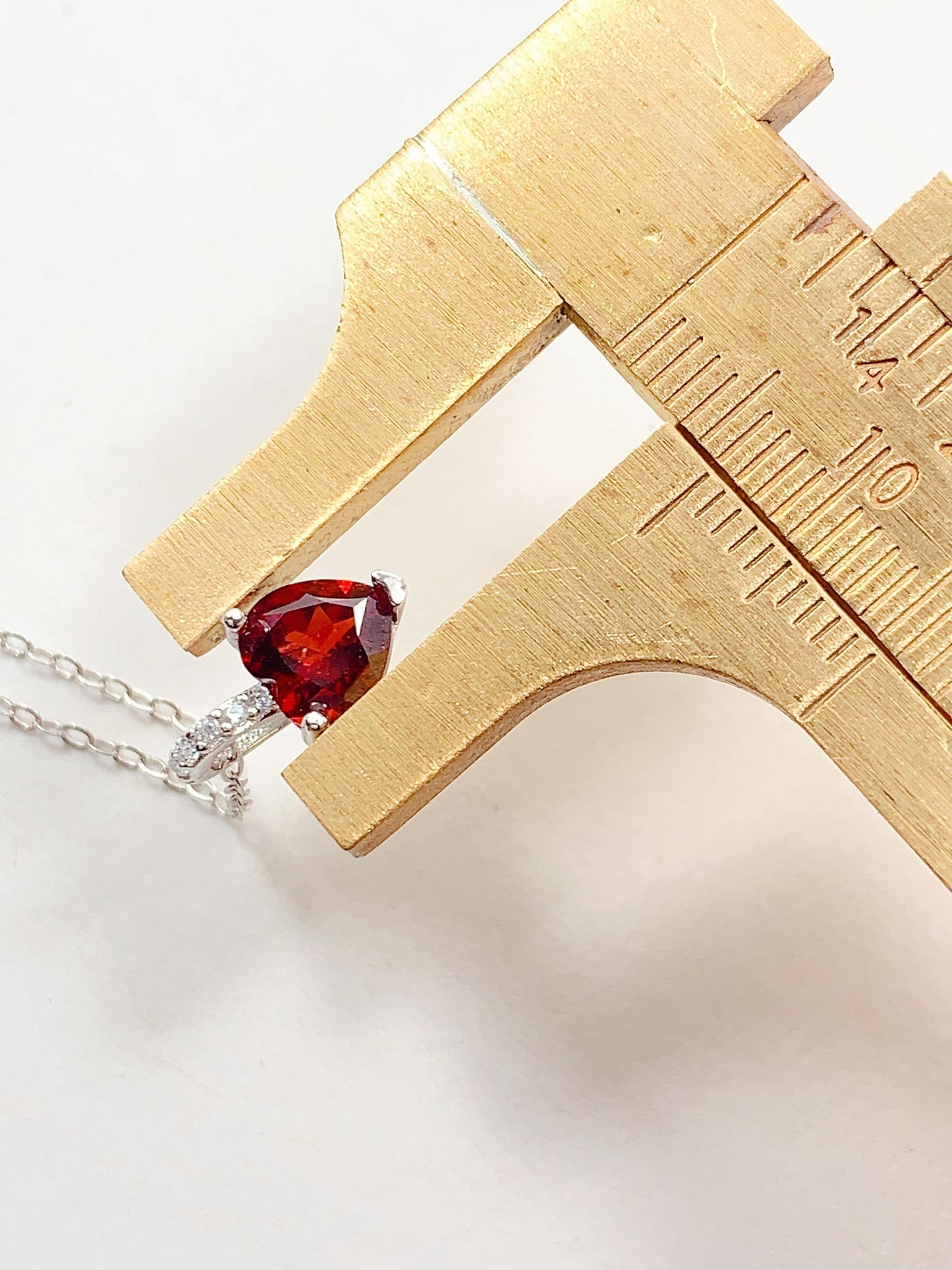 Red Garnet Heart Pendant Necklace: 18K Gold Plated Sterling Silver
