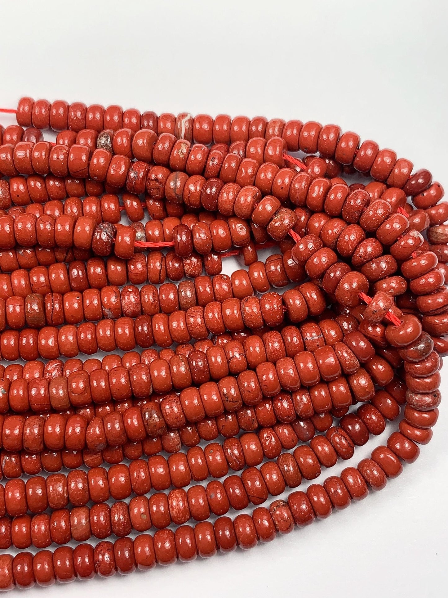 2x4mm Good Quality Natural Red Jasper Smooth Rondelle Beads 15.5" Strand