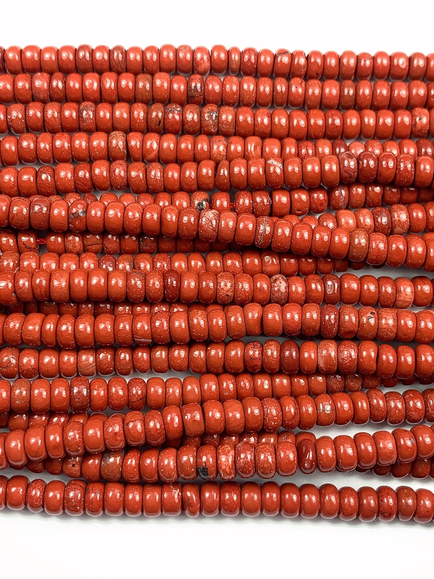 2x4mm Good Quality Natural Red Jasper Smooth Rondelle Beads 15.5" Strand