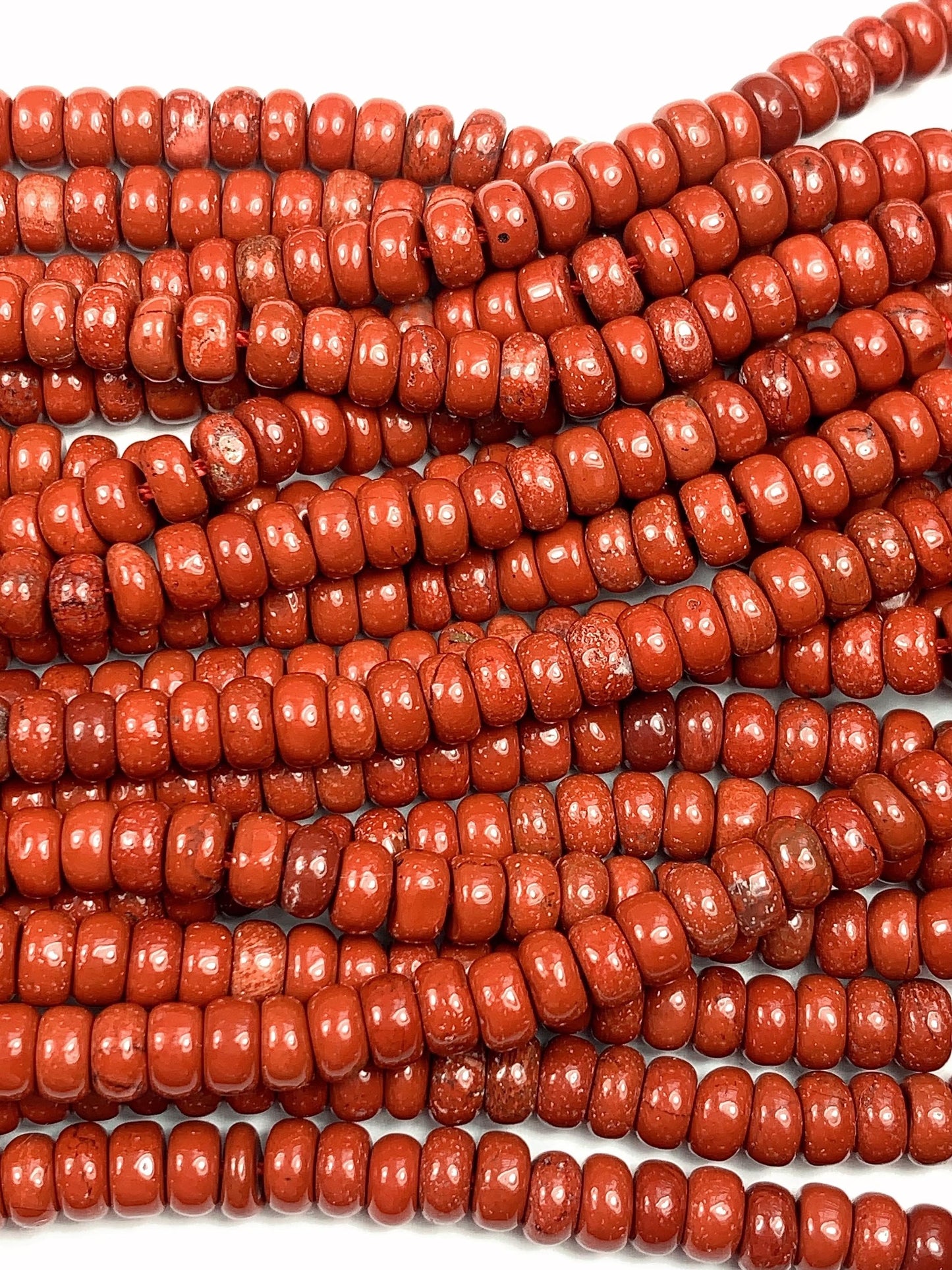 2x4mm Good Quality Natural Red Jasper Smooth Rondelle Beads 15.5" Strand