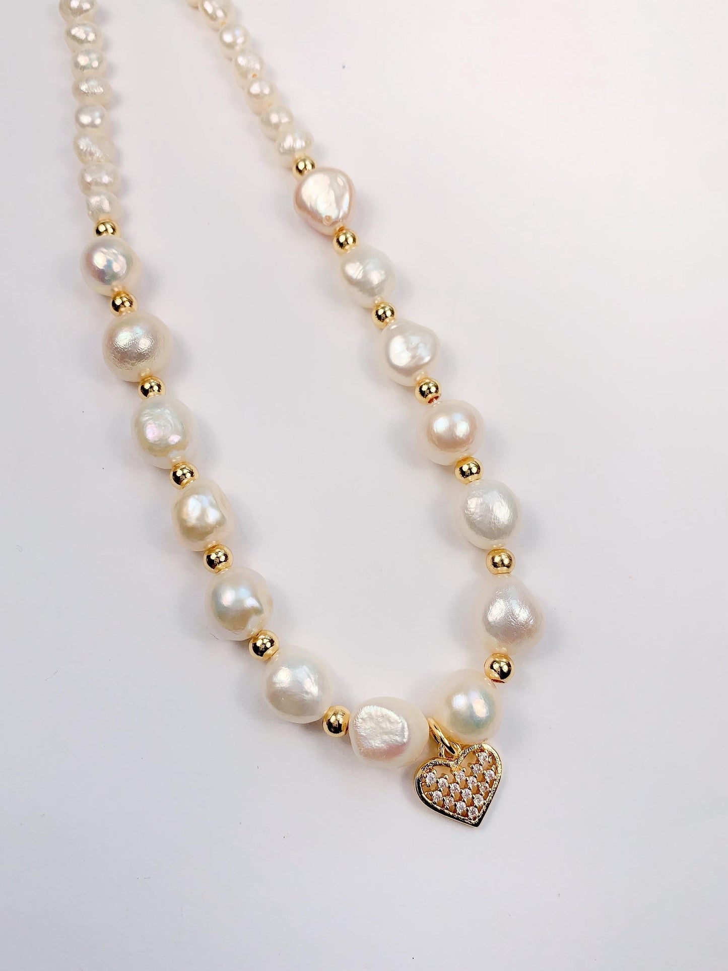 14K Gold Filled Pearl Jewelry Set: Freshwater Pearl Bracelet and Earrings