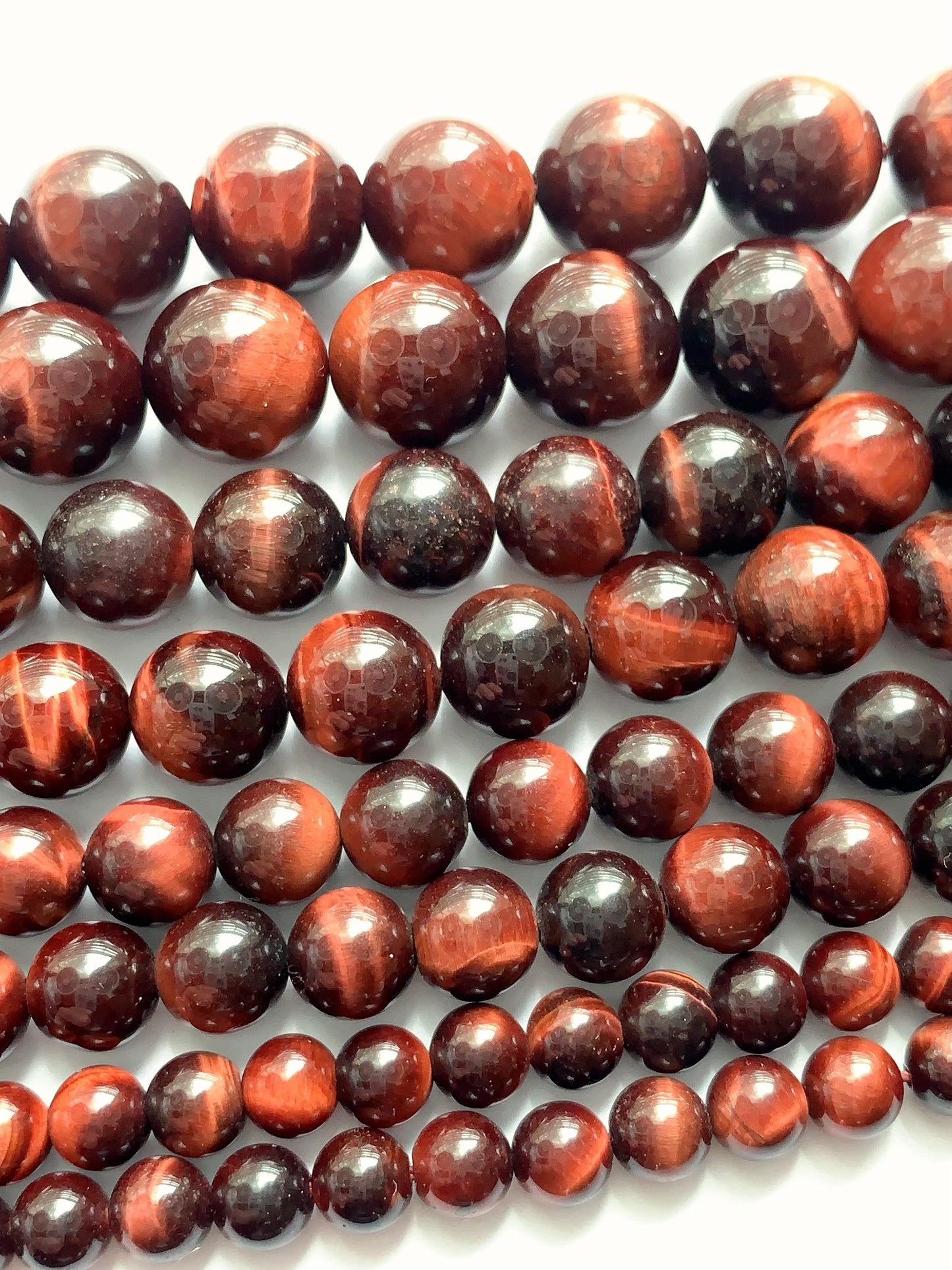 No Dyed AAA Natural Red Tiger's Eye Smooth Round Beads Gemstone, 15.5" Strand 2mm 4mm 6mm 8mm 10mm 12mm 14mm 16mm 18mm 20mm