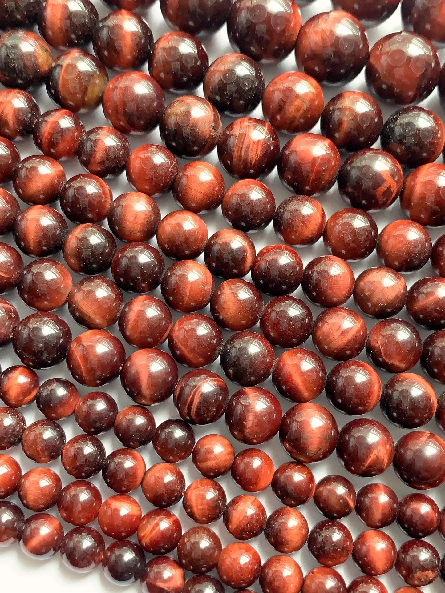 No Dyed AAA Natural Red Tiger's Eye Smooth Round Beads Gemstone, 15.5" Strand 2mm 4mm 6mm 8mm 10mm 12mm 14mm 16mm 18mm 20mm