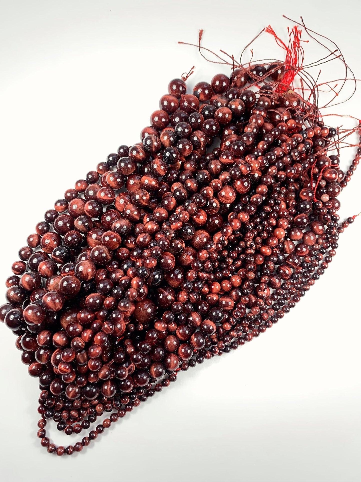 No Dyed AAA Natural Red Tiger's Eye Smooth Round Beads Gemstone, 15.5" Strand 2mm 4mm 6mm 8mm 10mm 12mm 14mm 16mm 18mm 20mm