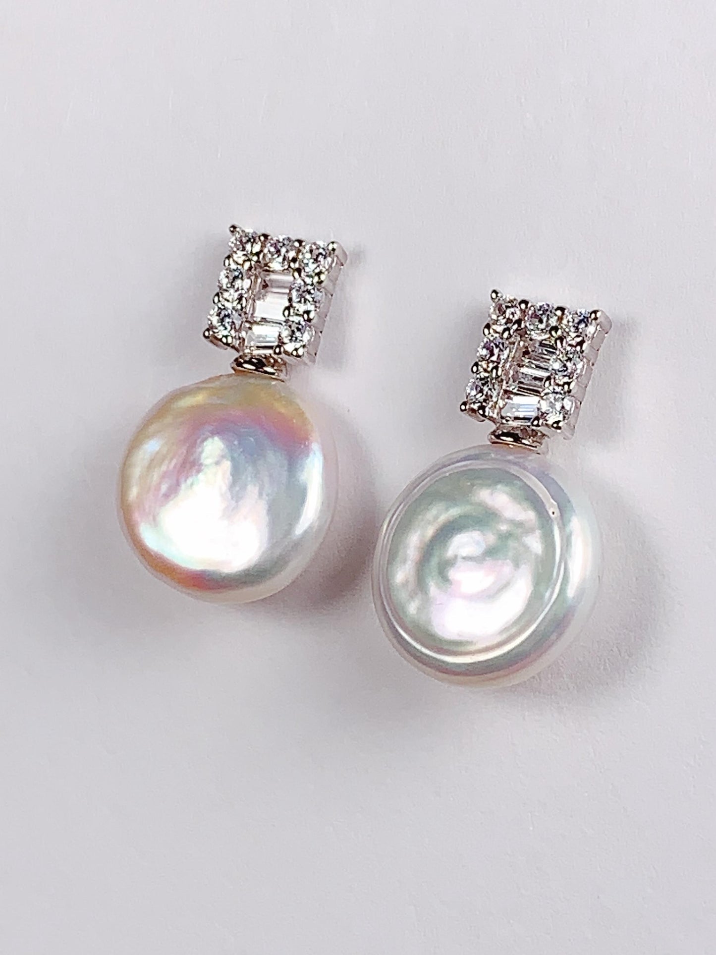 12mm Natural Freshwater pearls 18k Gold Plated S 925 Sterling Silver Earrings ear stud