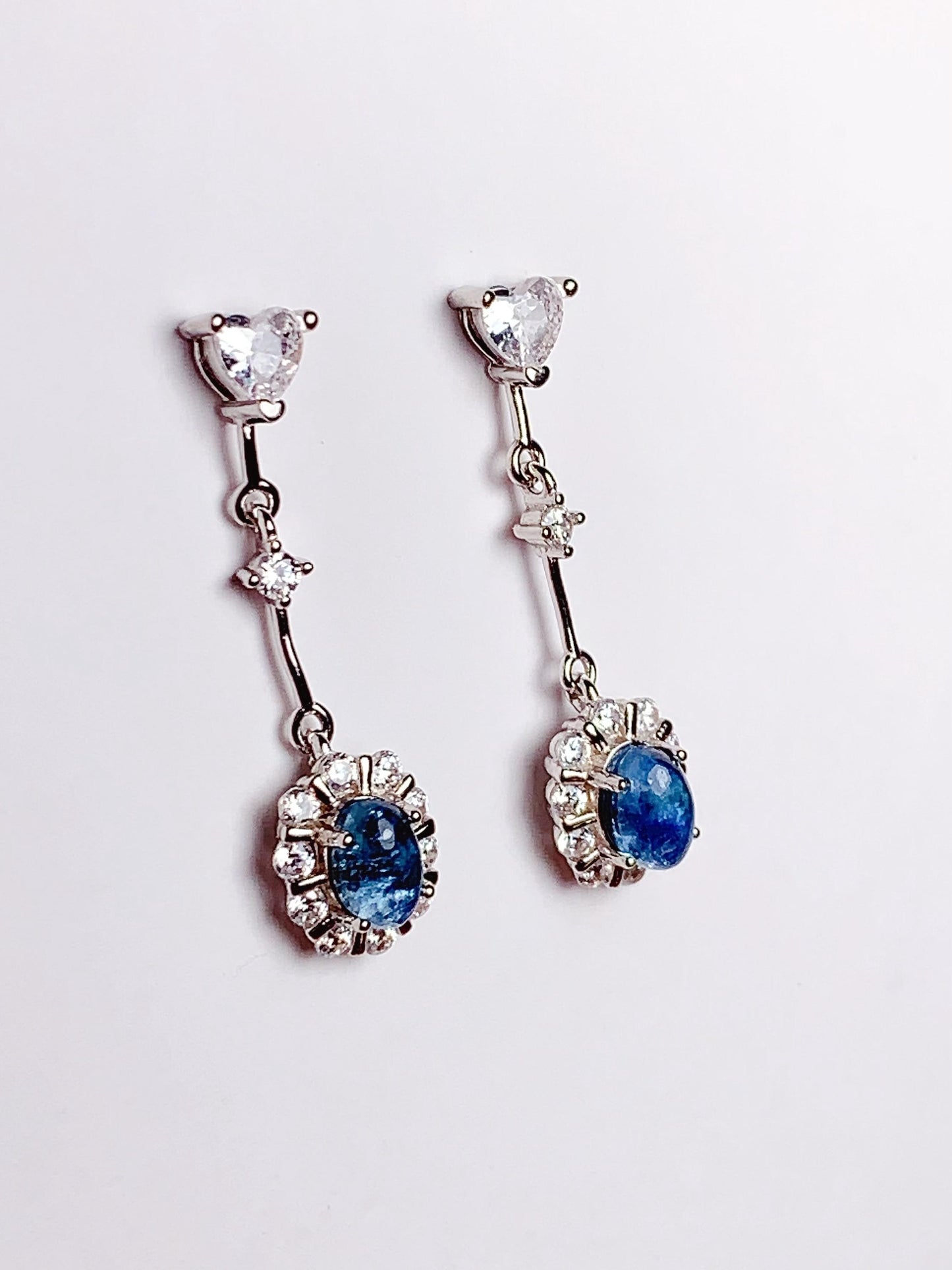 Aquamarine Sterling Silver Earrings: 18k Gold Plated, Oval Cut