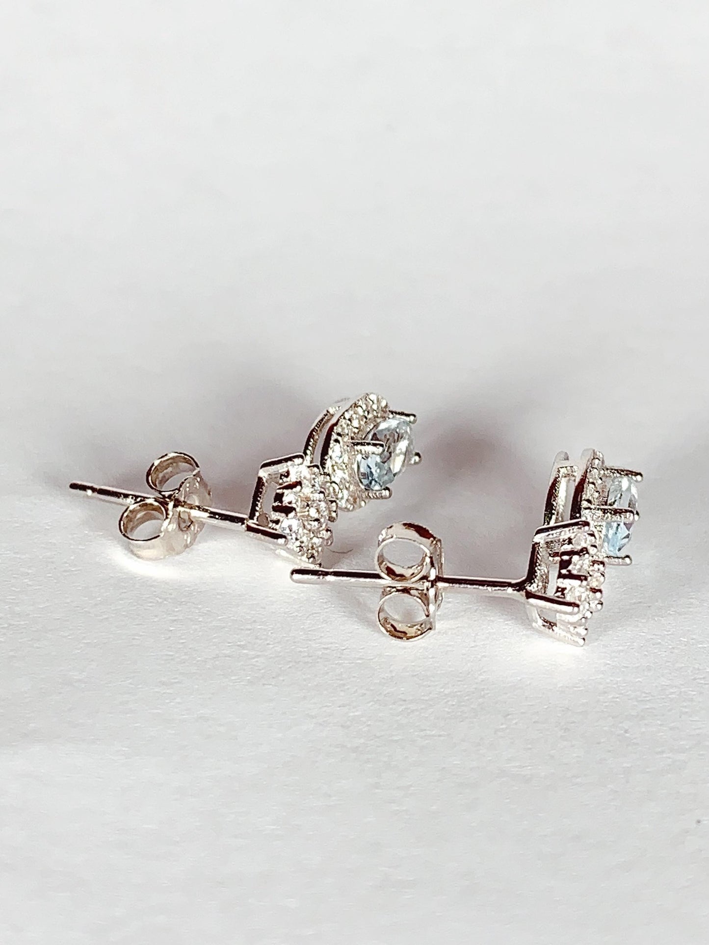 Aquamarine Earrings: 18k Gold Plated Sterling Silver, Oval Cut