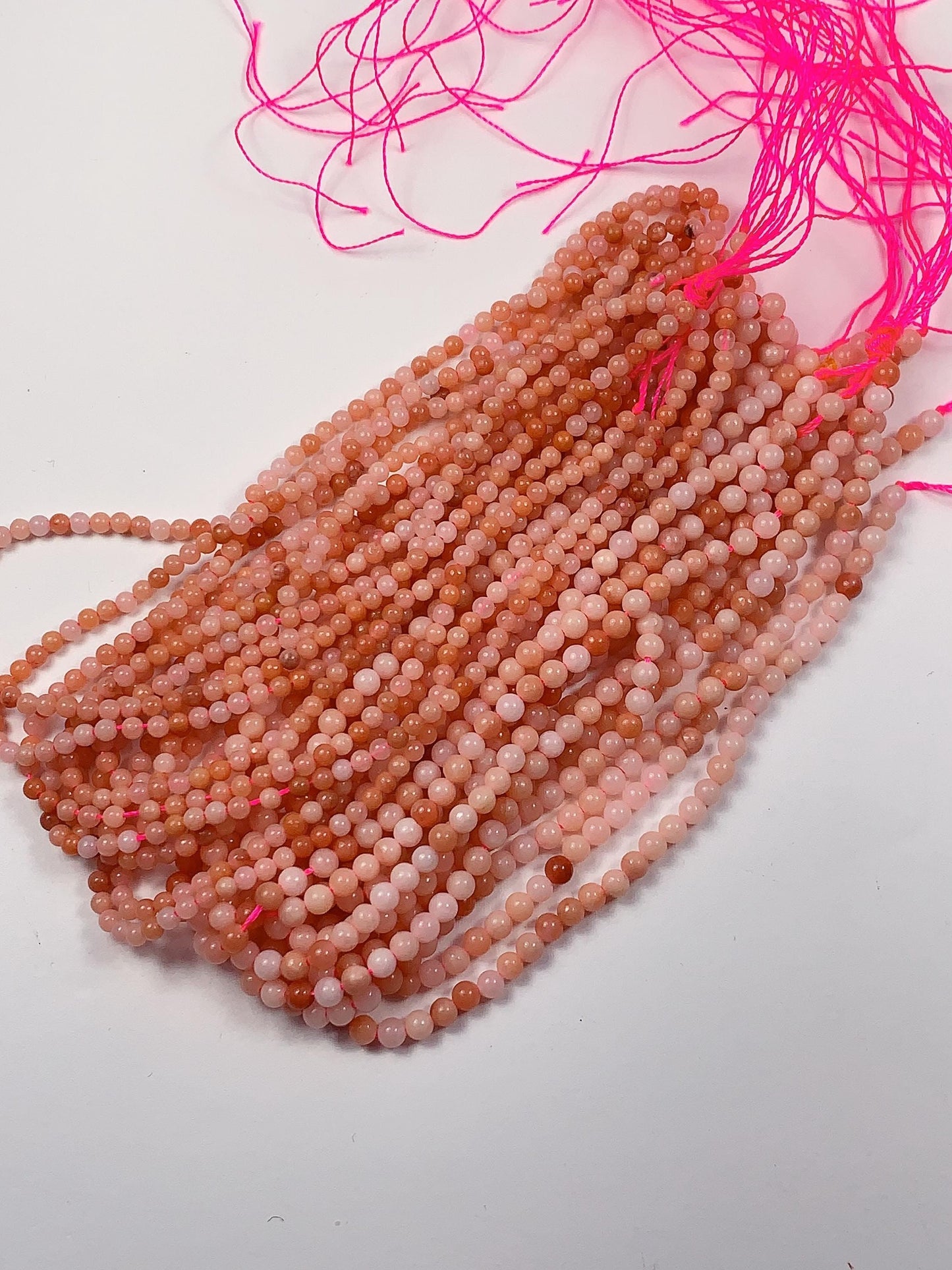 AAA Good Color Natural Peach Pink Aventurine Smooth Round Beads 15.5" Strand 2mm 3mm