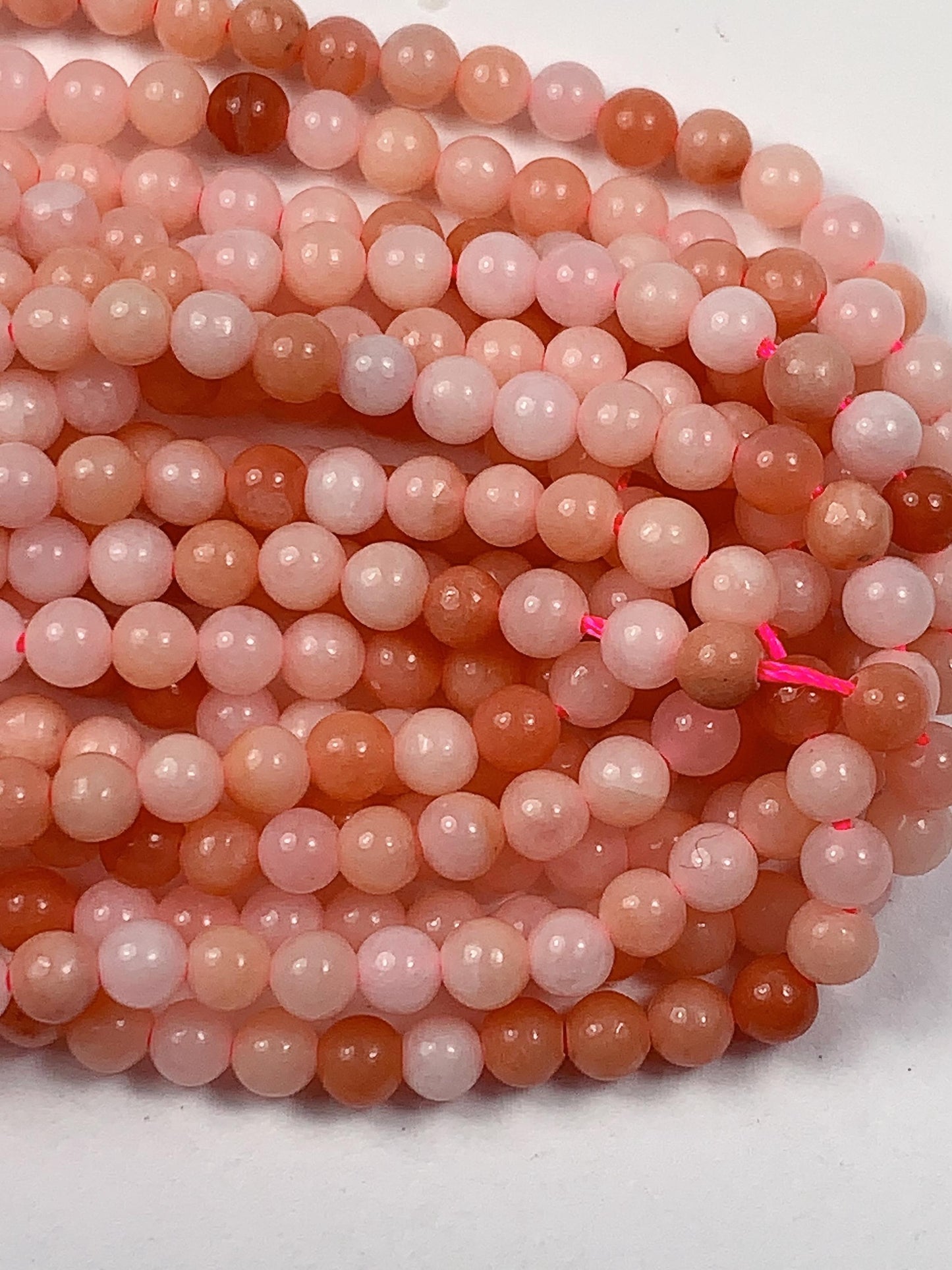 AAA Good Color Natural Peach Pink Aventurine Smooth Round Beads 15.5" Strand 2mm 3mm