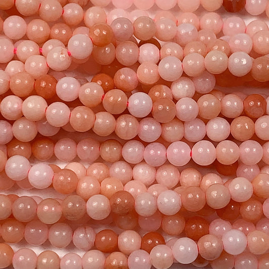 AAA Good Color Natural Peach Pink Aventurine Smooth Round Beads 15.5" Strand 2mm 3mm