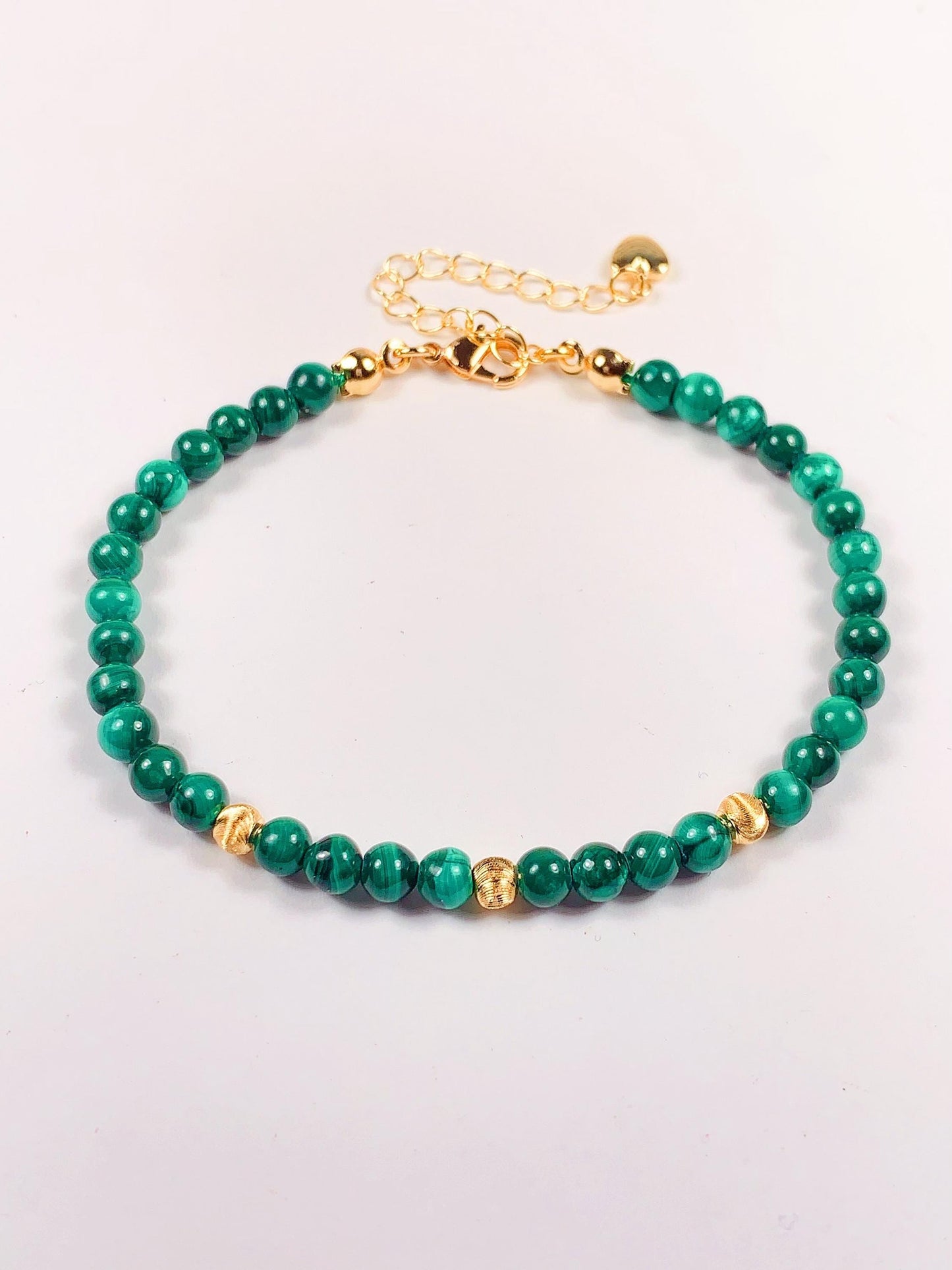 Malachite Bracelet Earrings Necklace Set: 14K Gold Filled Jewelry