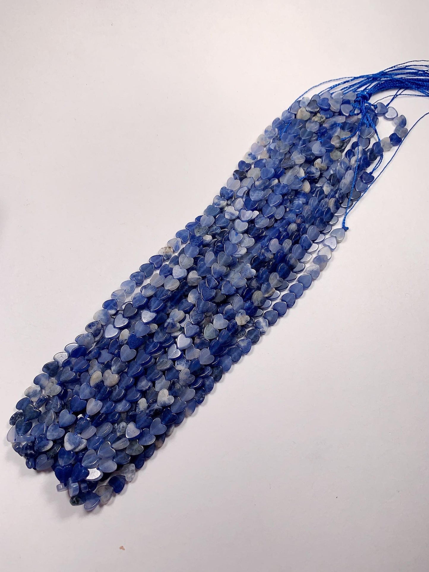6mm Natural Blue Sodalite Heart Shape Beads 15" Strand
