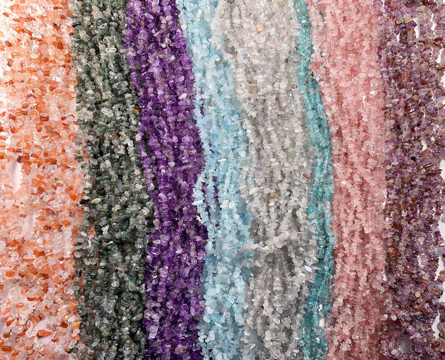 Nugget Chip Beads: Natural Amethyst, Citrine Gemstone Crystal Strand