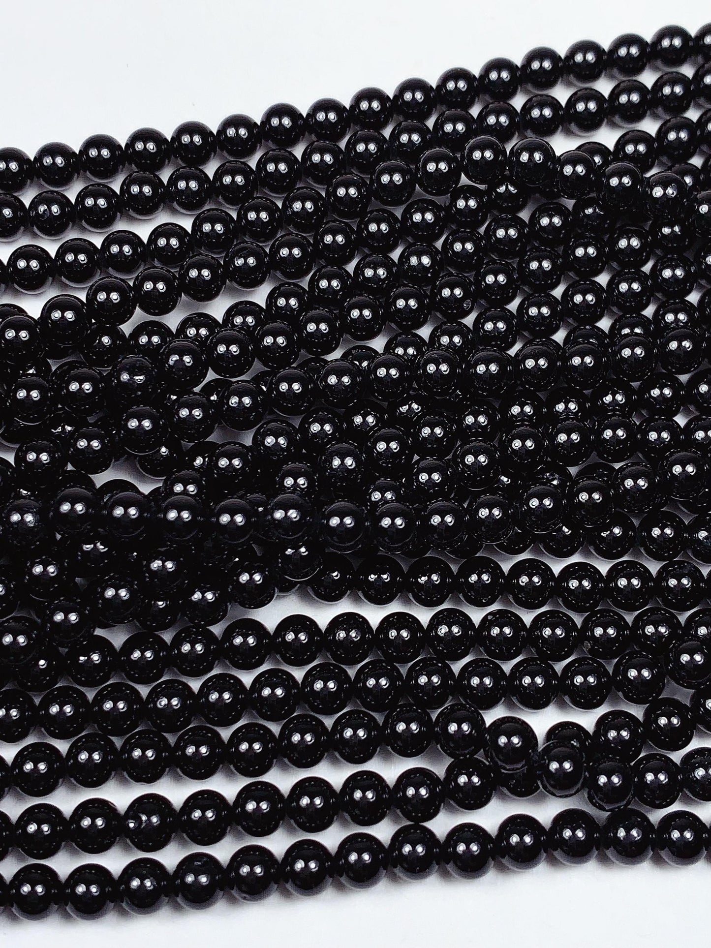 AAA Natural Black Spinel Smooth Round Beads 15.5" Strand Genuine Gemstone 2mm 3mm 4mm