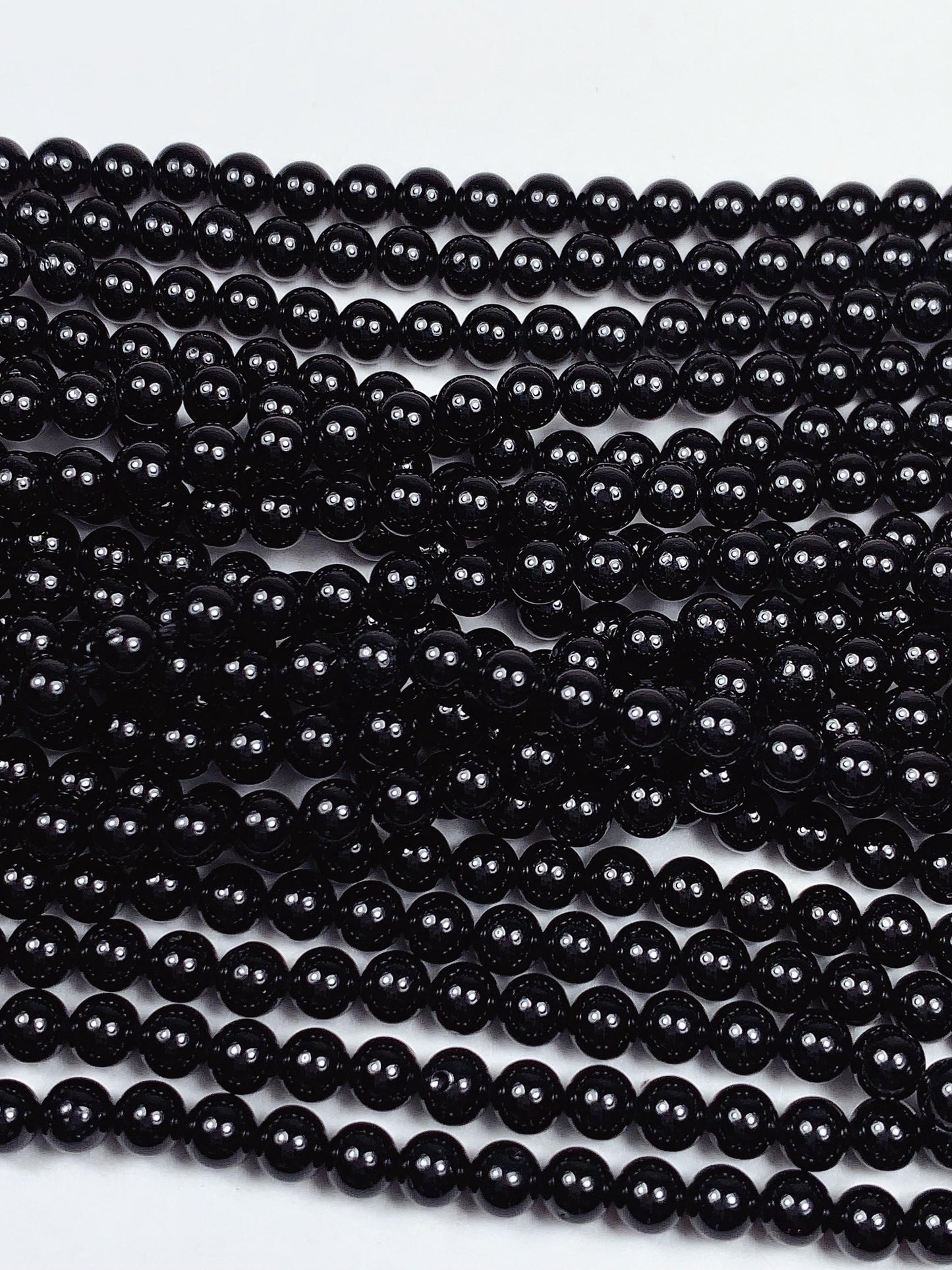 AAA Natural Black Spinel Smooth Round Beads 15.5" Strand Genuine Gemstone 2mm 3mm 4mm