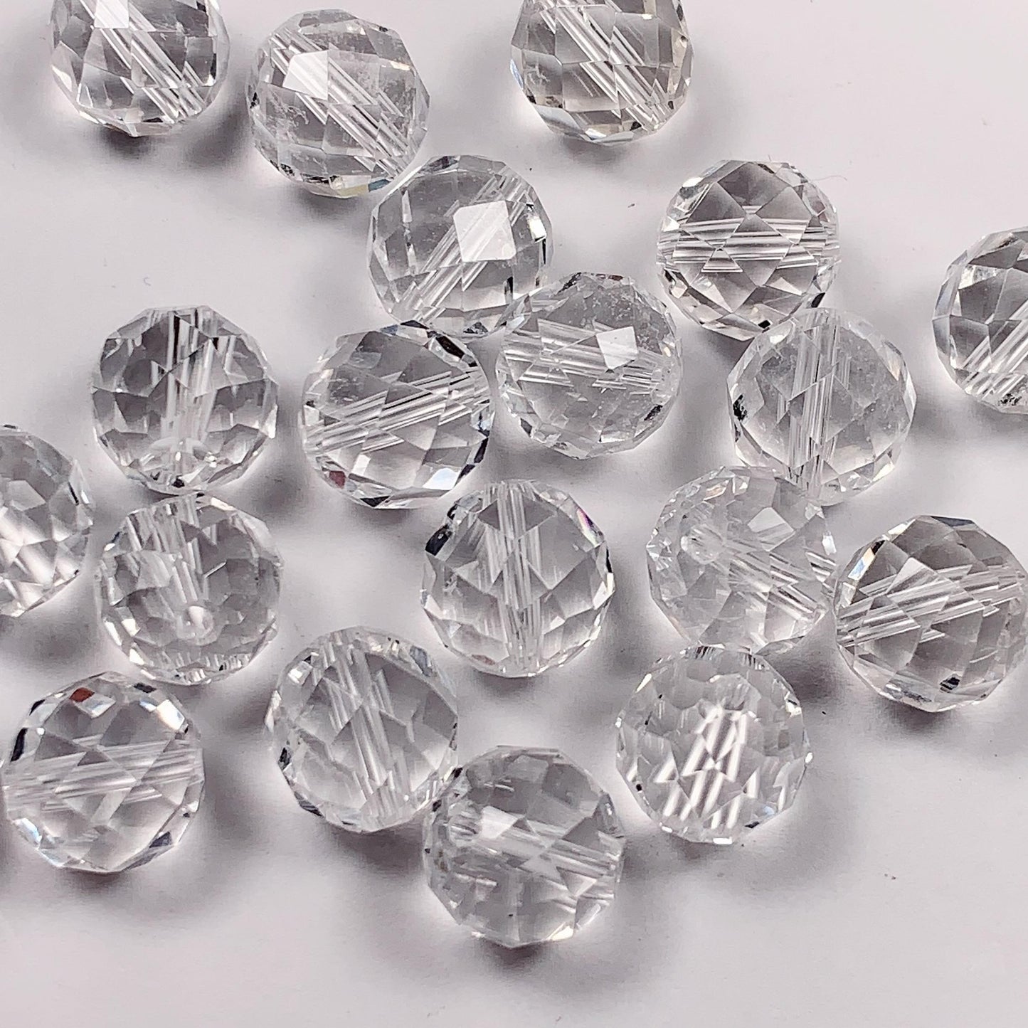 10mm Natural Clear White Quartz Rock Crystal beads Loose Gems Gemstone Bow Cut