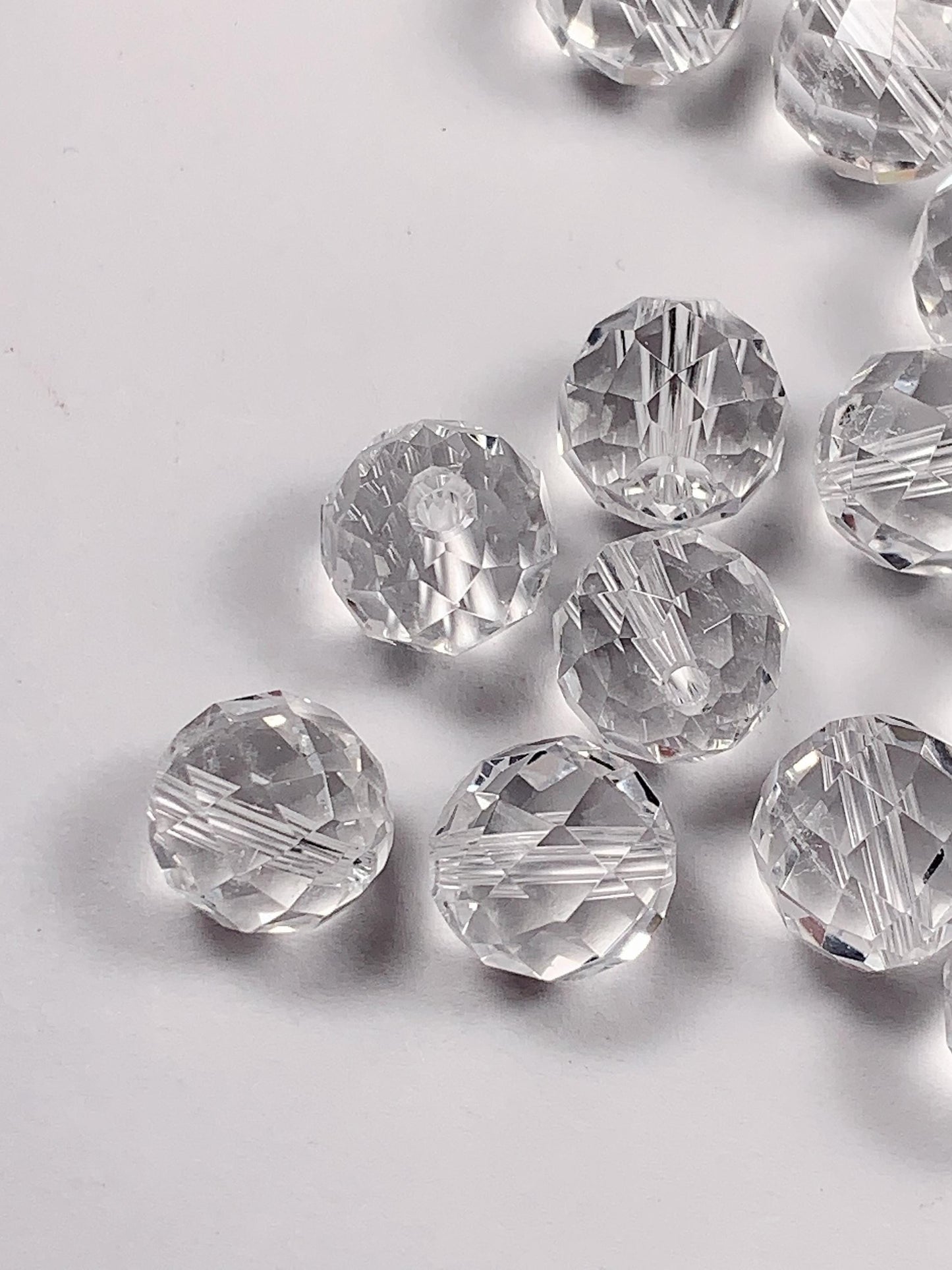 10mm Natural Clear White Quartz Rock Crystal beads Loose Gems Gemstone Bow Cut