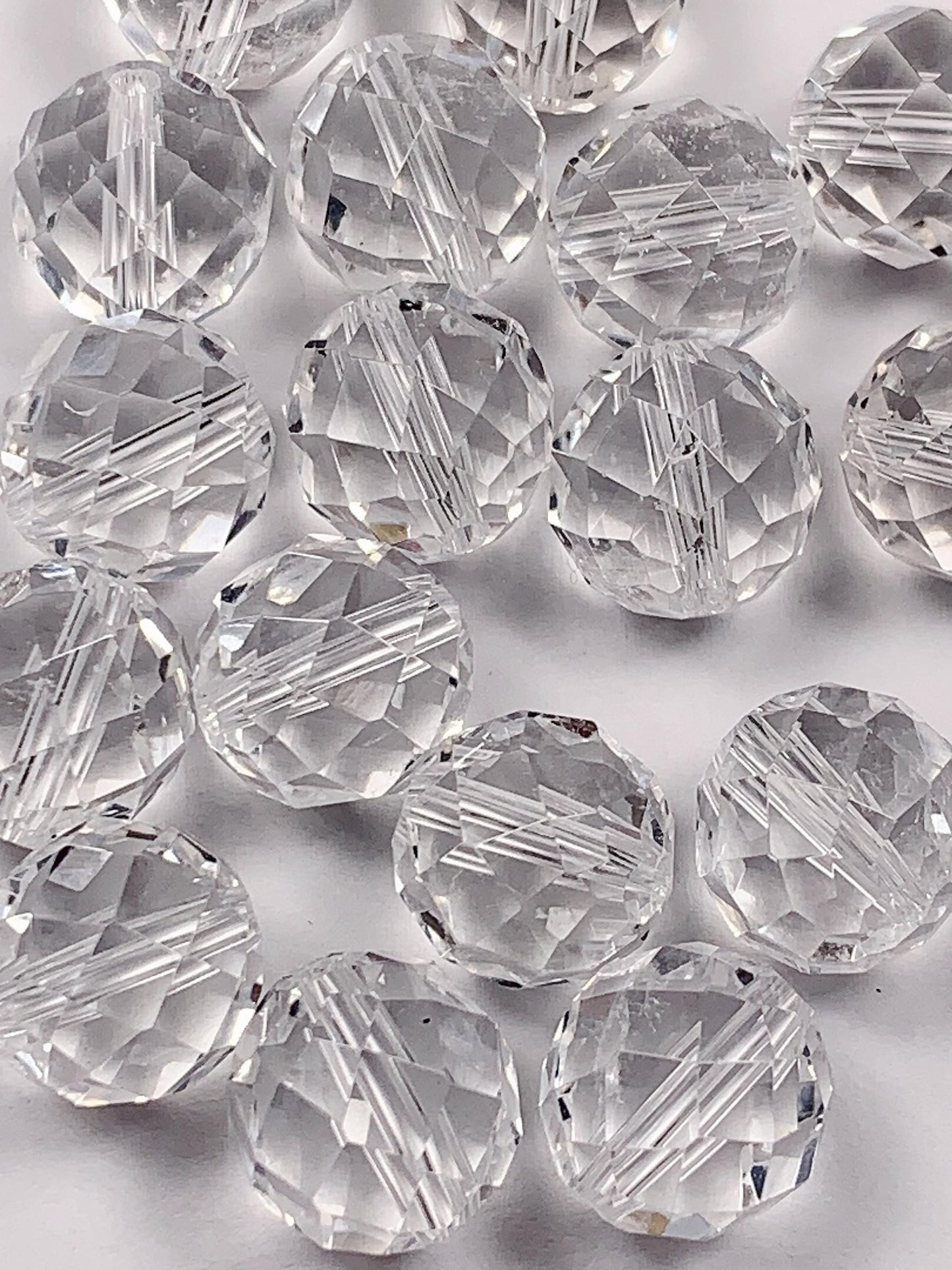 10mm Natural Clear White Quartz Rock Crystal beads Loose Gems Gemstone Bow Cut
