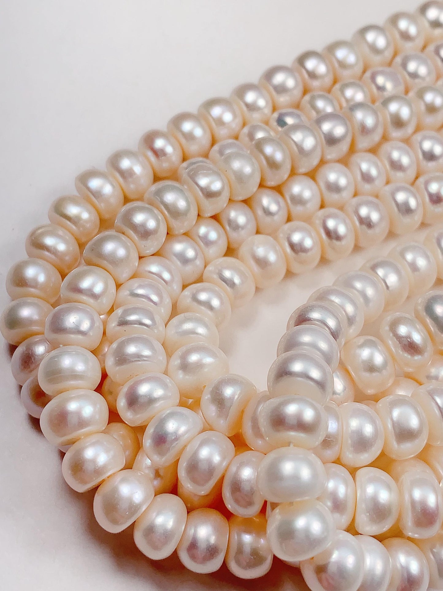 8mm good quality Genuine Natural White half Round Pearl Beads 14 Strand Jewelry making