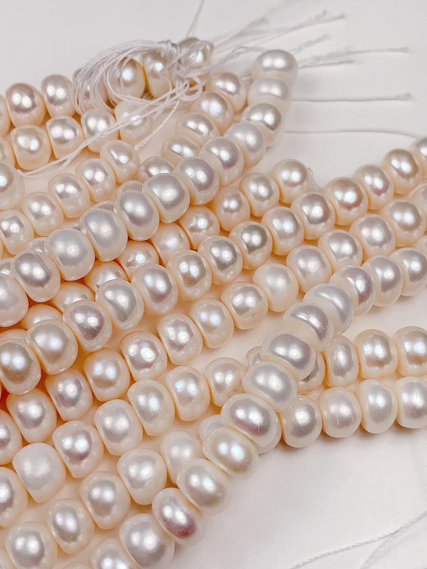 8mm good quality Genuine Natural White half Round Pearl Beads 14 Strand Jewelry making