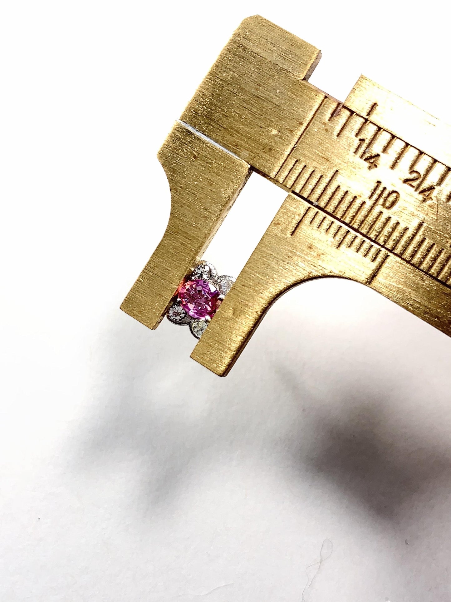 Pink Sapphire Sterling Silver Earrings: 18k Gold Plated Studs