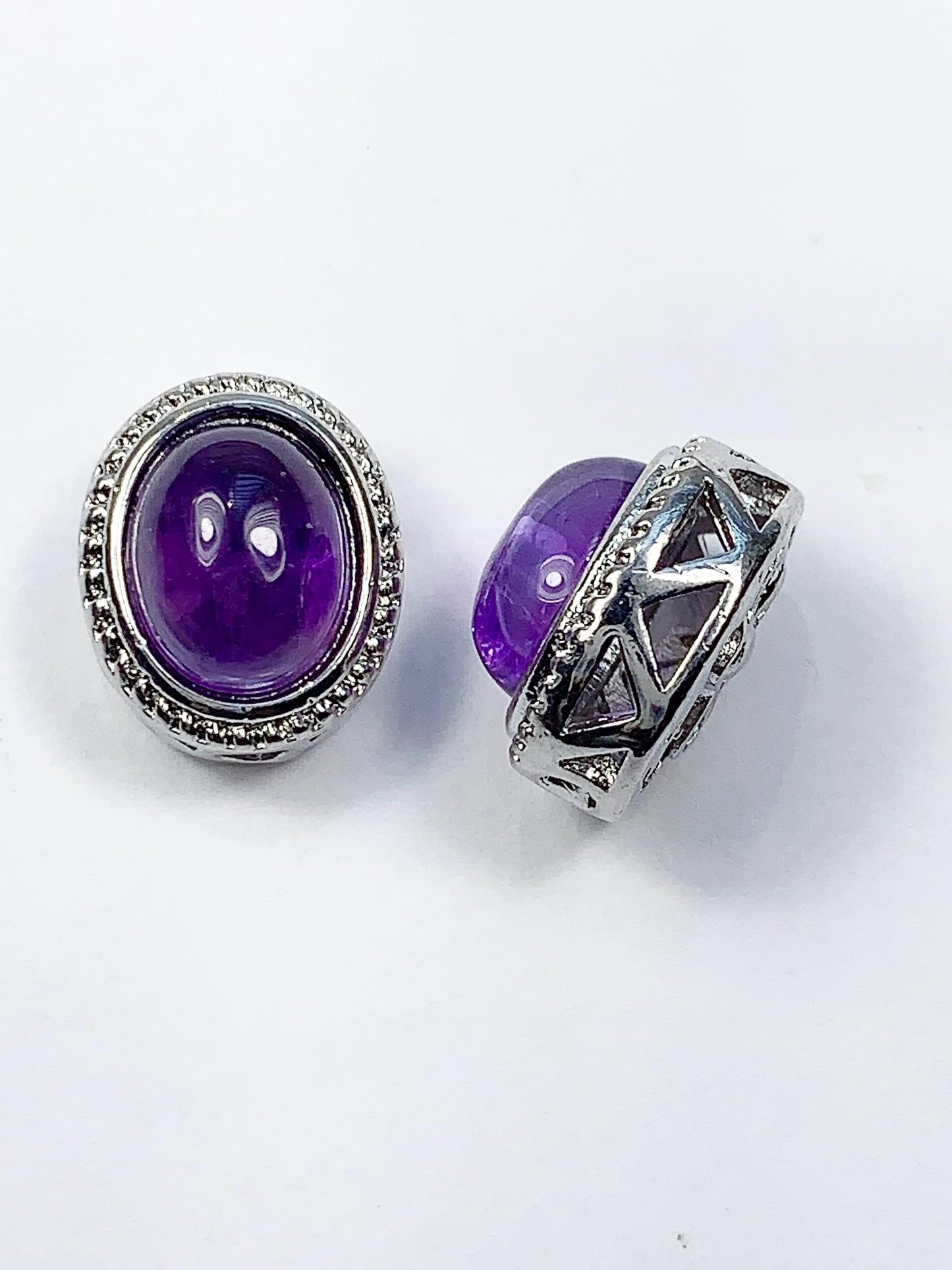 14mm Genuine Natural  purple Amethyst DIY Beads Loose Gems Gemstone oval cut
