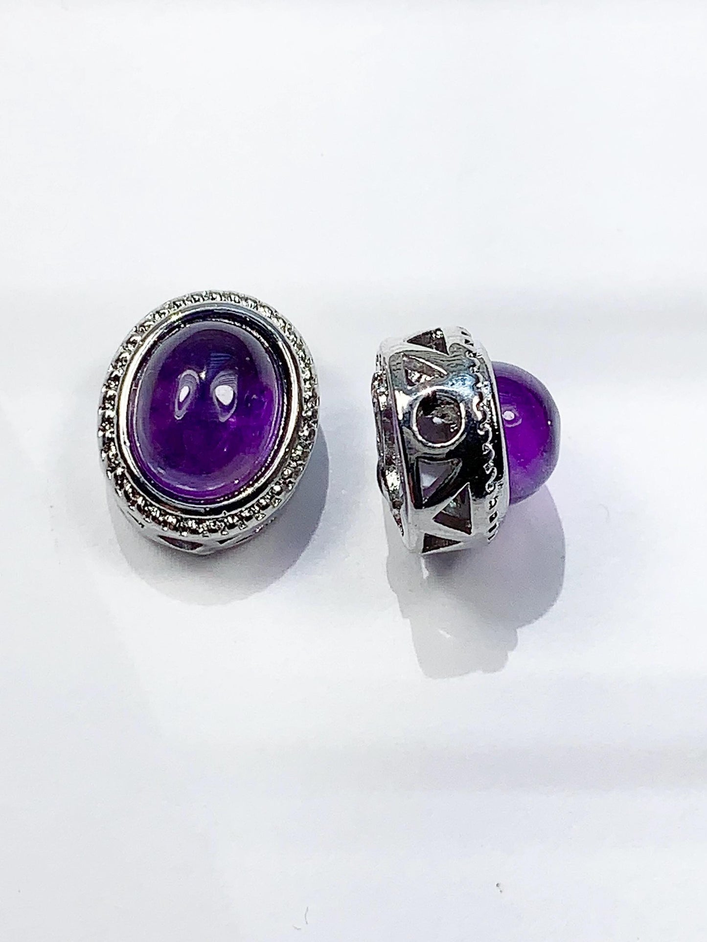 14mm Genuine Natural  purple Amethyst DIY Beads Loose Gems Gemstone oval cut