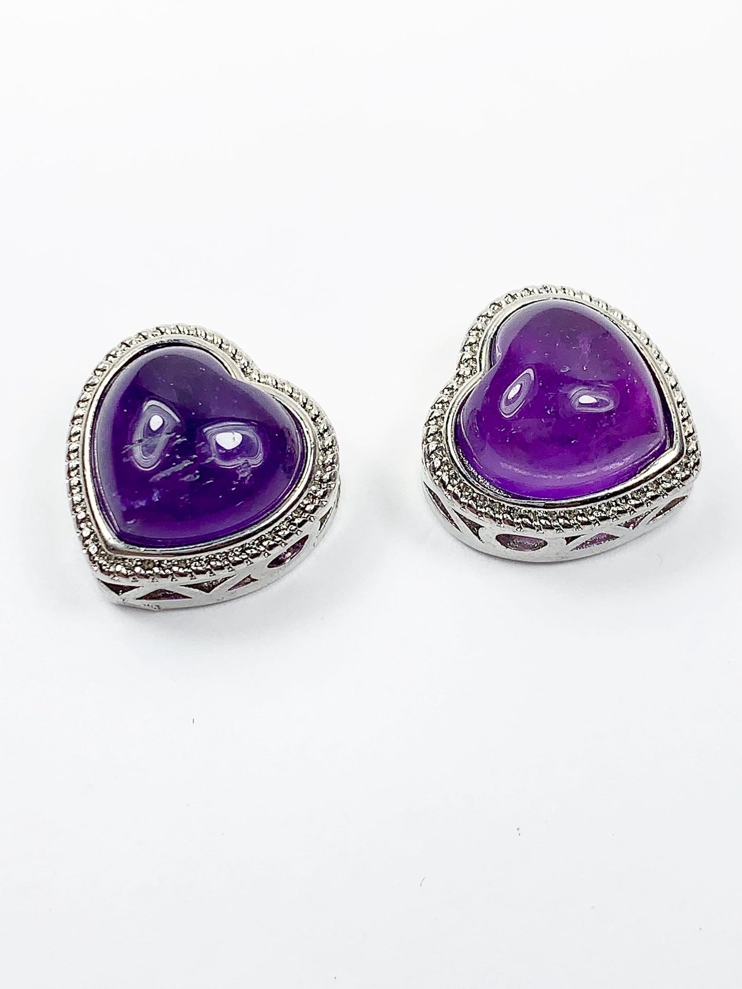 18mm Genuine Natural  purple Amethyst DIY Beads Loose Gems Gemstone heart cut