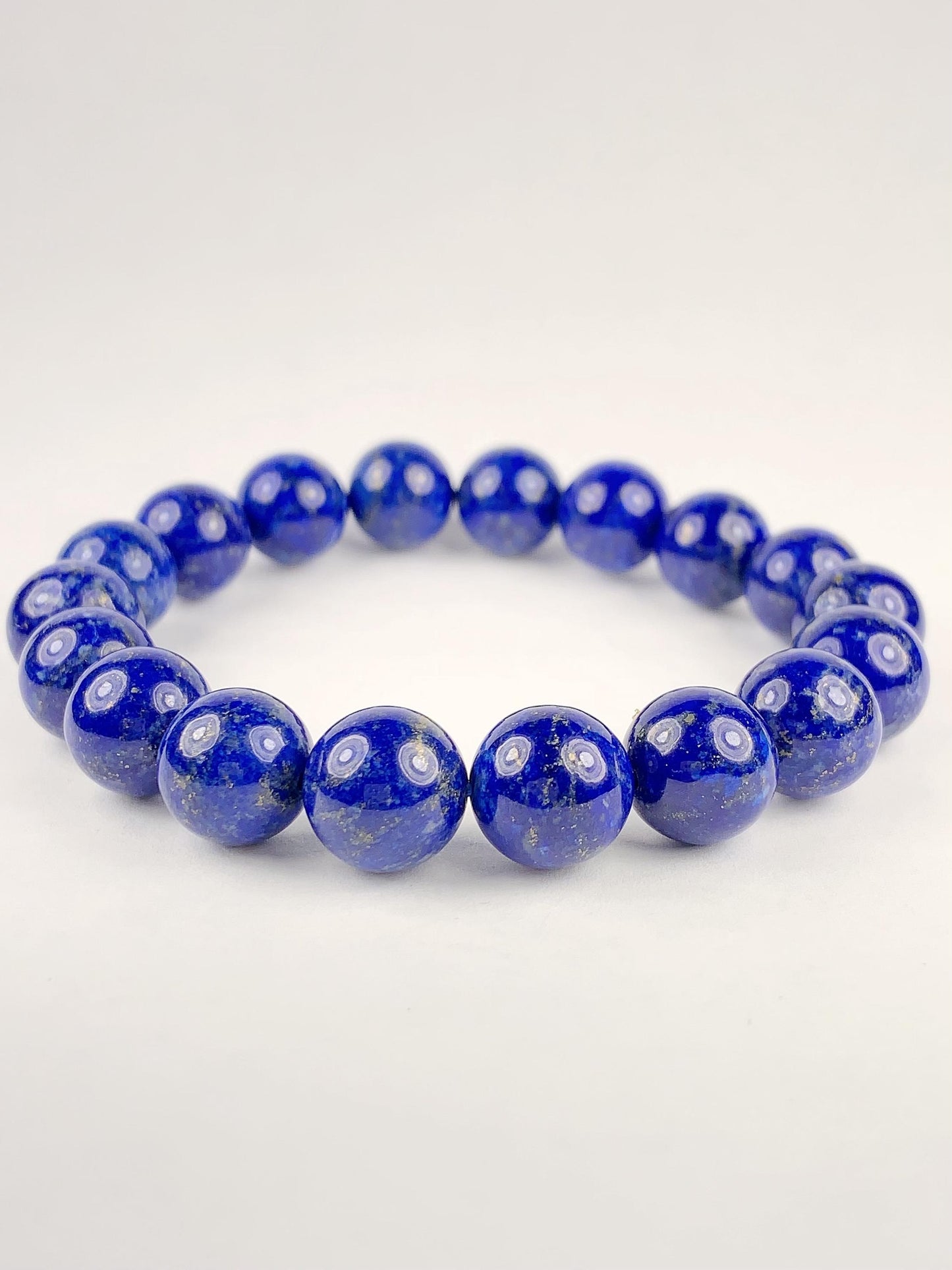 No Dyed Good Quality Natural Lapis Lazuli Stretch Bracelet: Blue Gold Gemstone